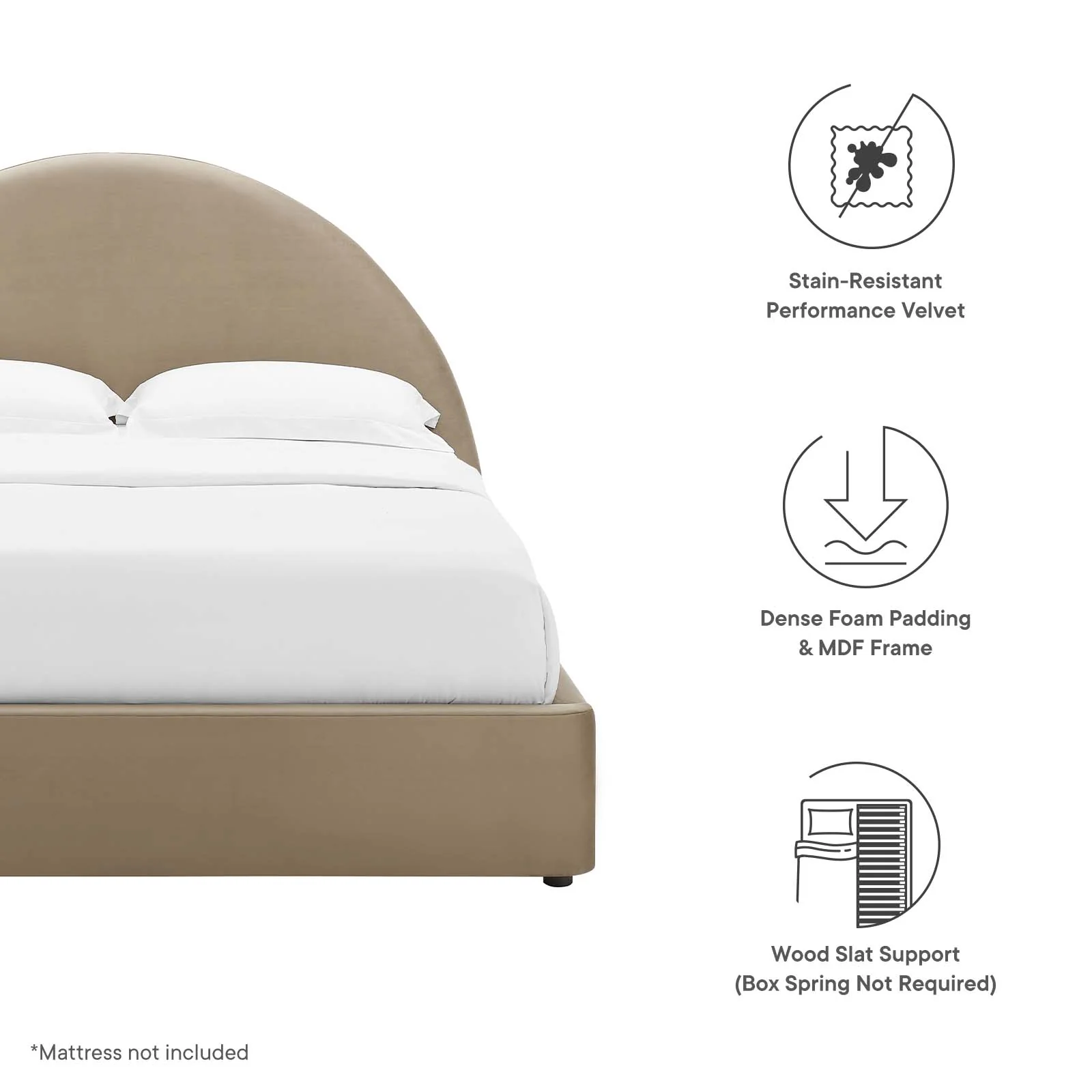 Resort Performance Velvet Arched Round Full Platform Bed By Modway - MOD-7131 - Image 15