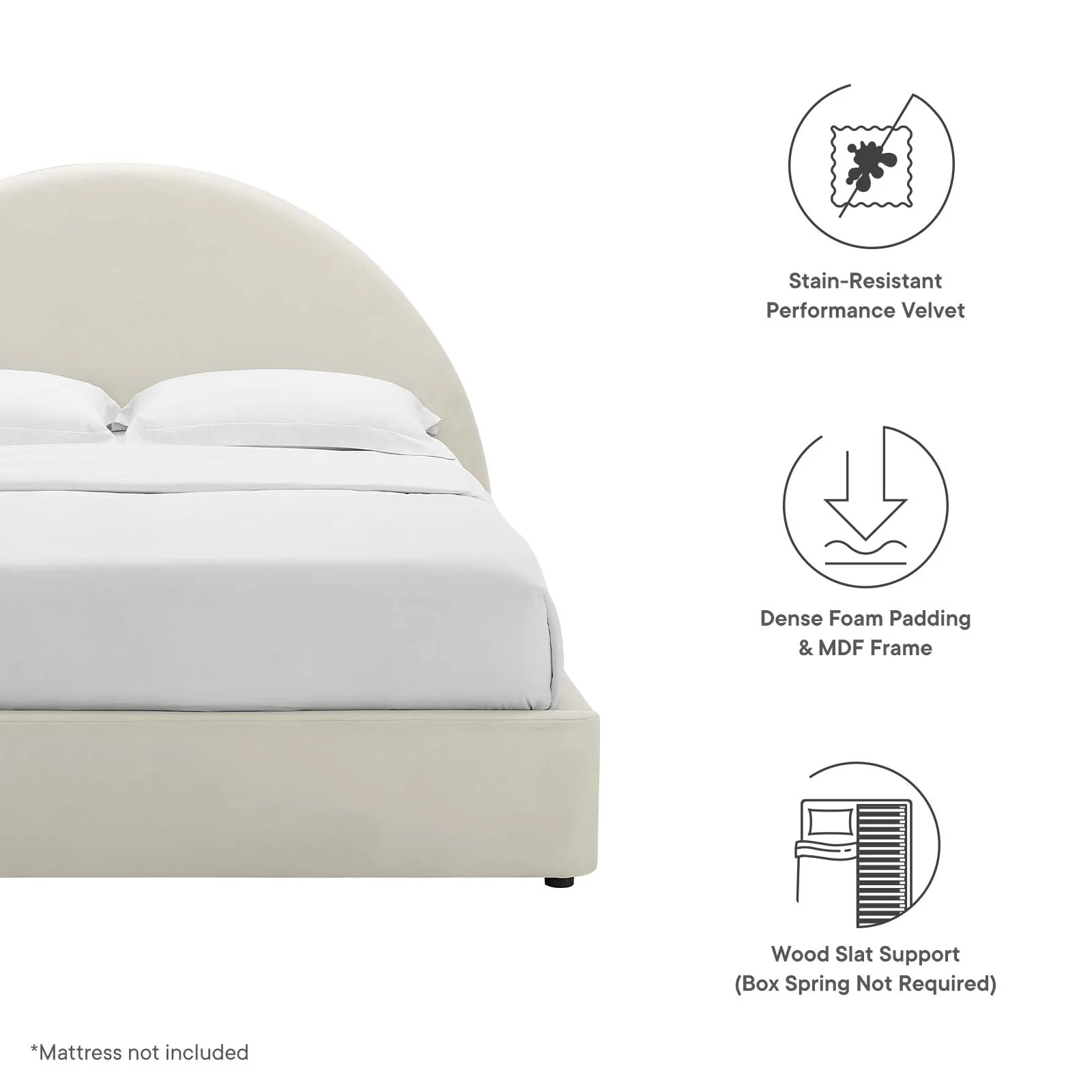 Resort Performance Velvet Arched Round Full Platform Bed By Modway - MOD-7131 - Image 7