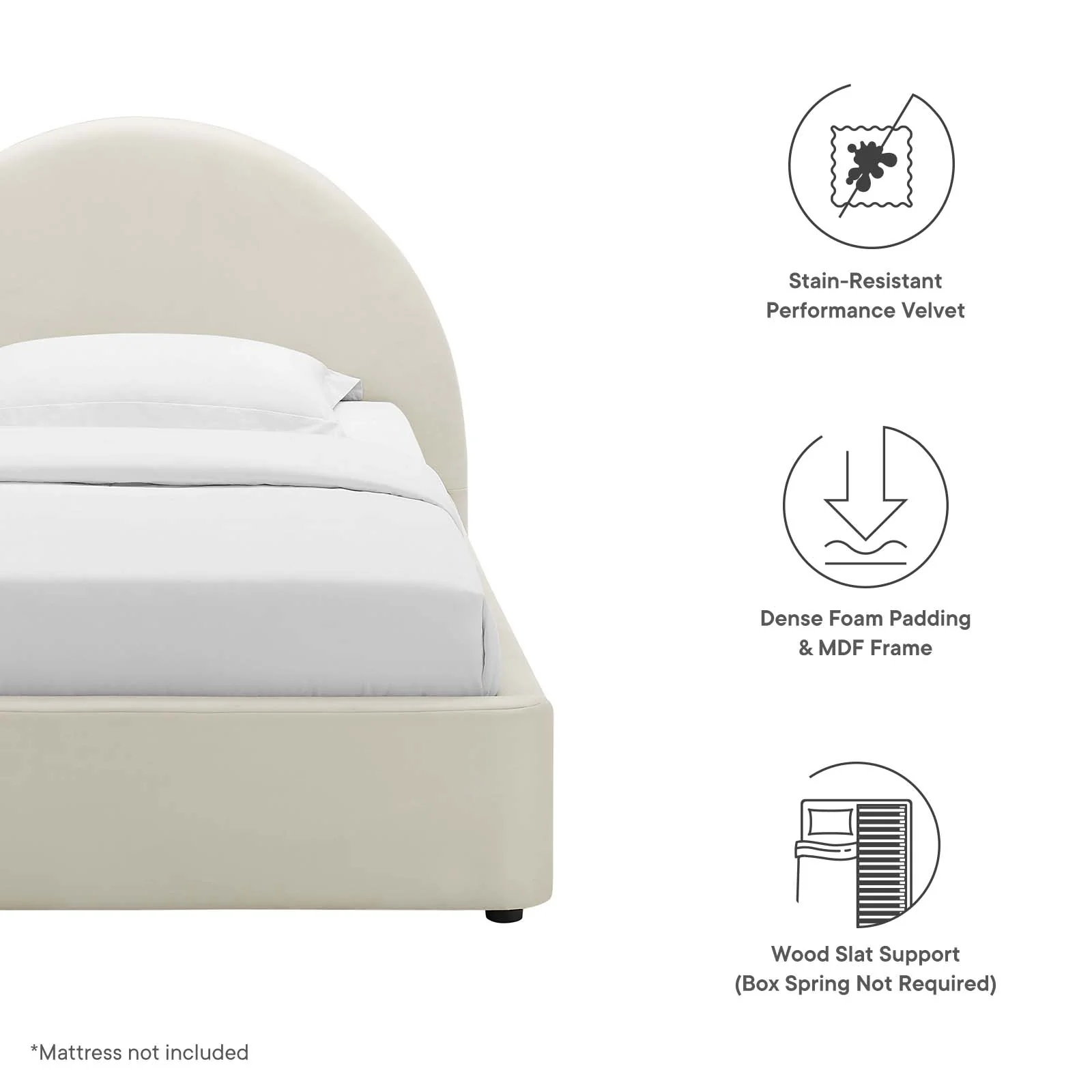 Resort Performance Velvet Arched Round Twin Platform Bed By Modway - MOD-7129 - Image 7