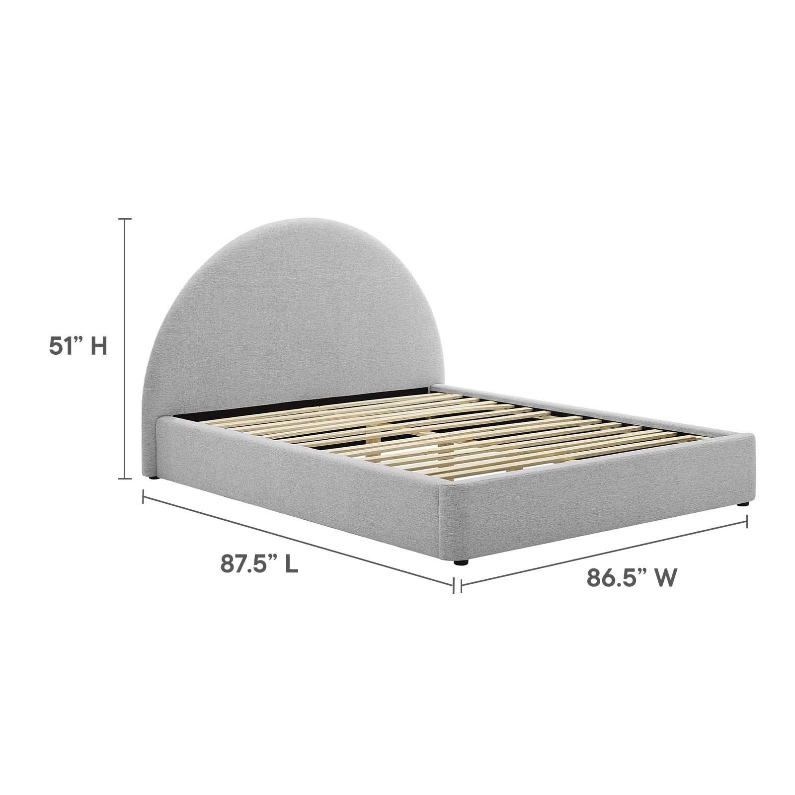 Resort Upholstered Fabric Arched Round King Platform Bed By Modway - MOD-7134 - Image 14