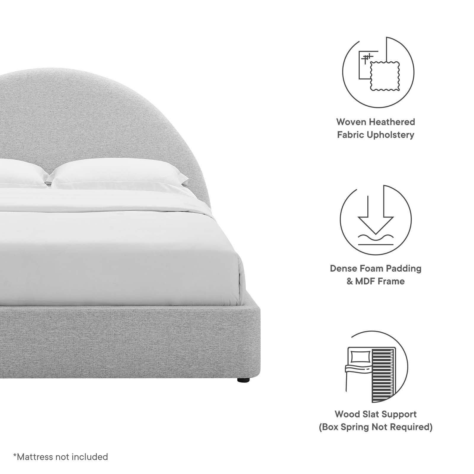 Resort Upholstered Fabric Arched Round King Platform Bed By Modway - MOD-7134 - Image 15
