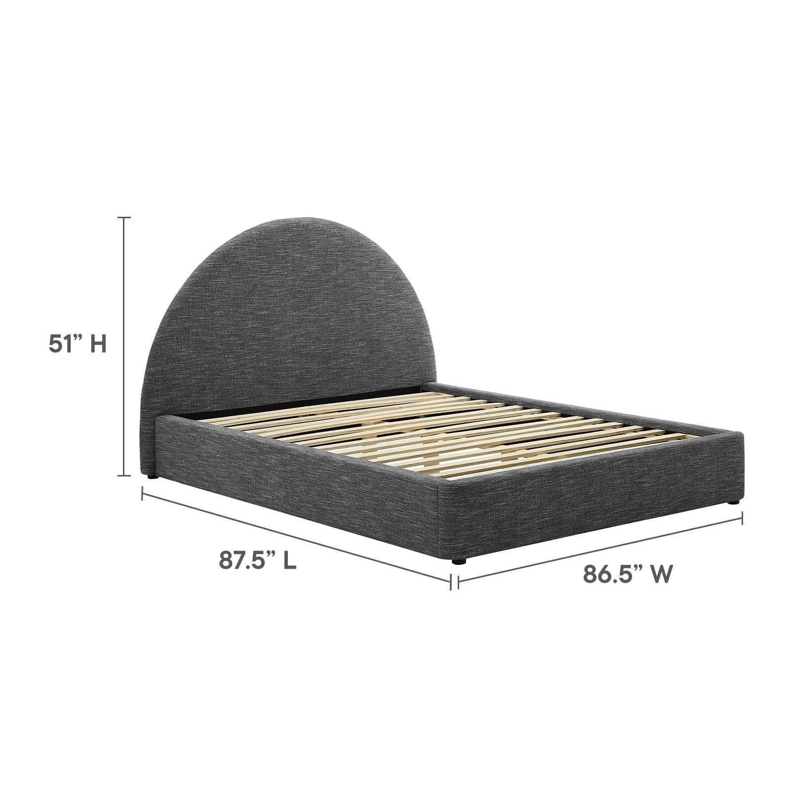 Resort Upholstered Fabric Arched Round King Platform Bed By Modway - MOD-7134 - Image 22