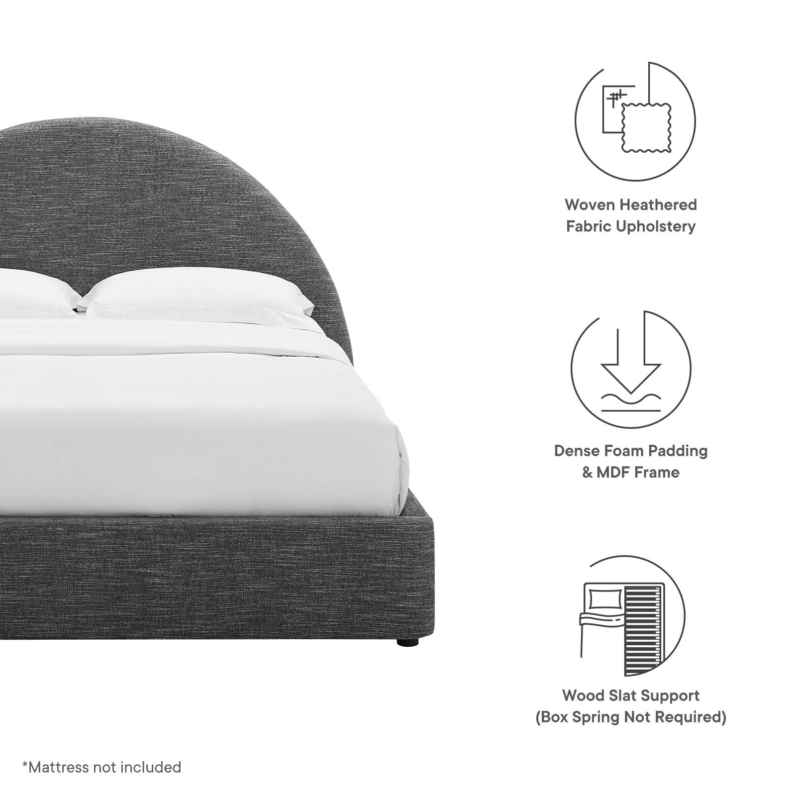Resort Upholstered Fabric Arched Round King Platform Bed By Modway - MOD-7134 - Image 23
