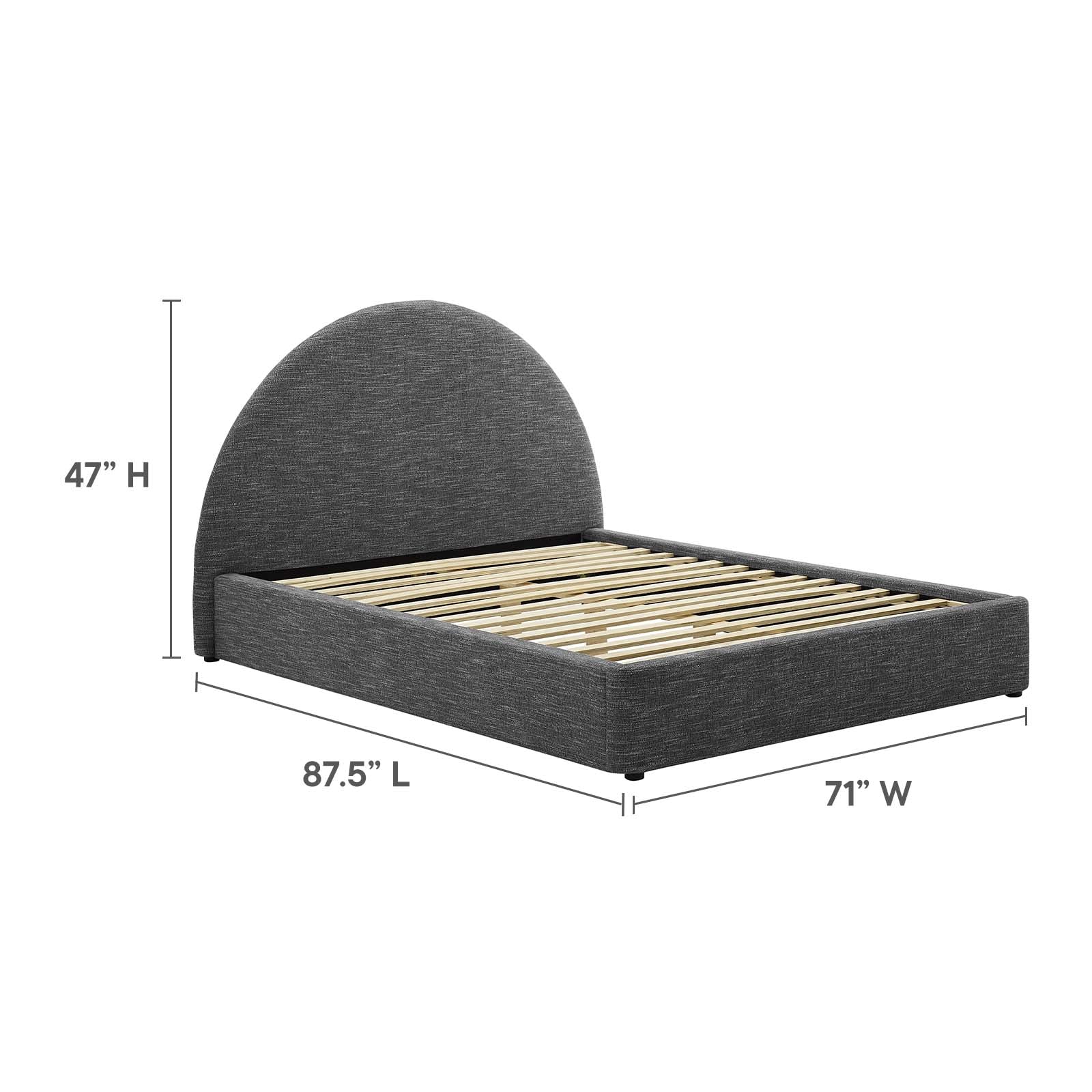 Resort Upholstered Fabric Arched Round Queen Platform Bed By Modway - MOD-7132 - Image 22