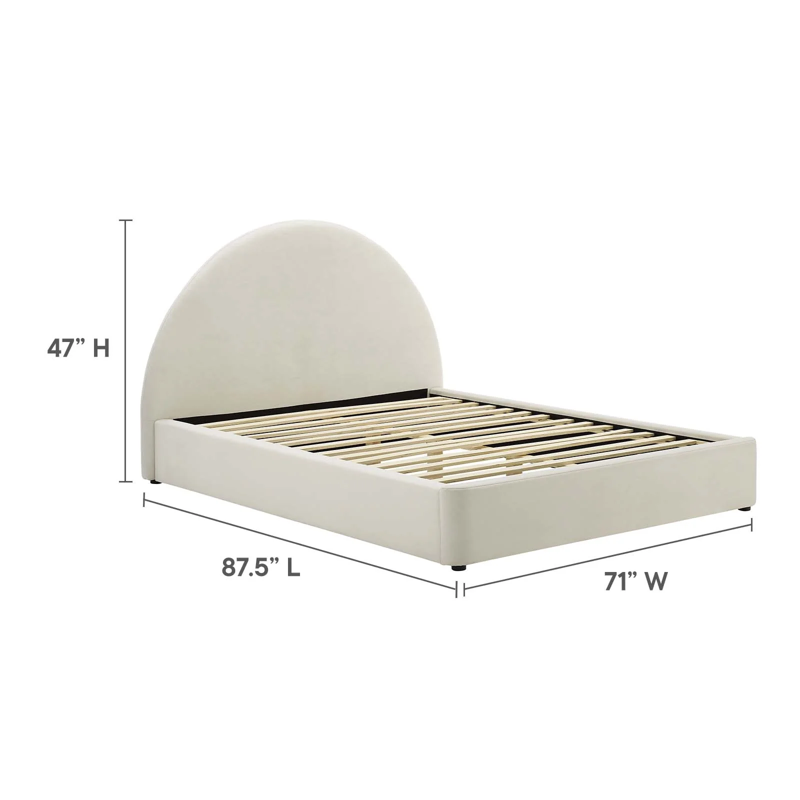 Resort Upholstered Fabric Arched Round Queen Platform Bed By Modway - MOD-7132 - Image 30
