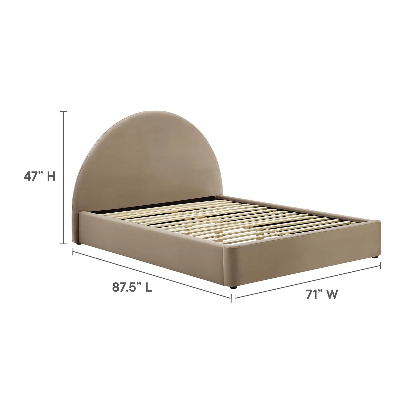 Resort Upholstered Fabric Arched Round Queen Platform Bed By Modway - MOD-7132 - Image 38