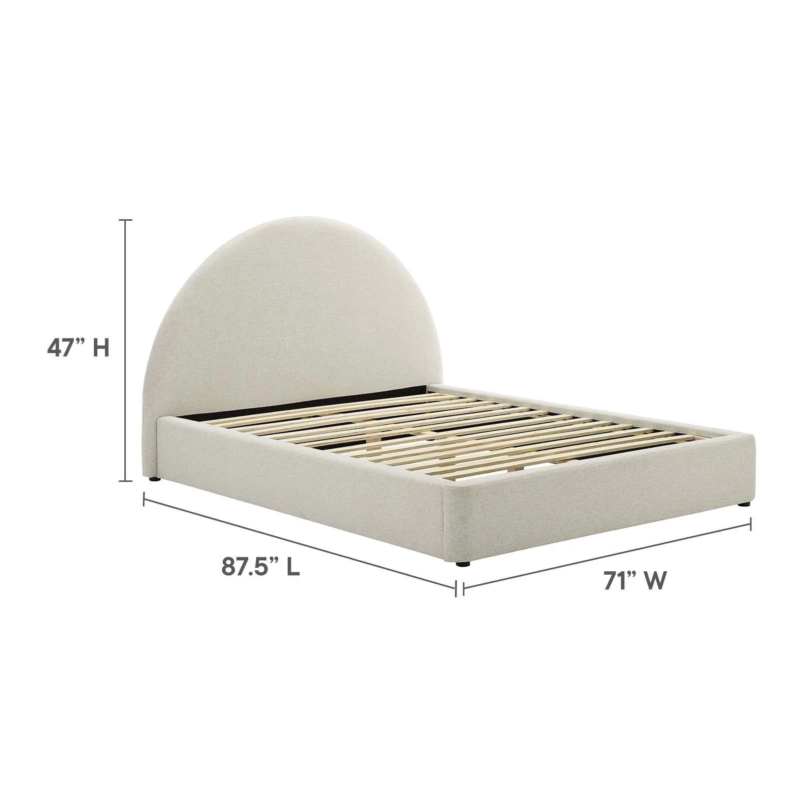 Resort Upholstered Fabric Arched Round Queen Platform Bed By Modway - MOD-7132 - Image 6