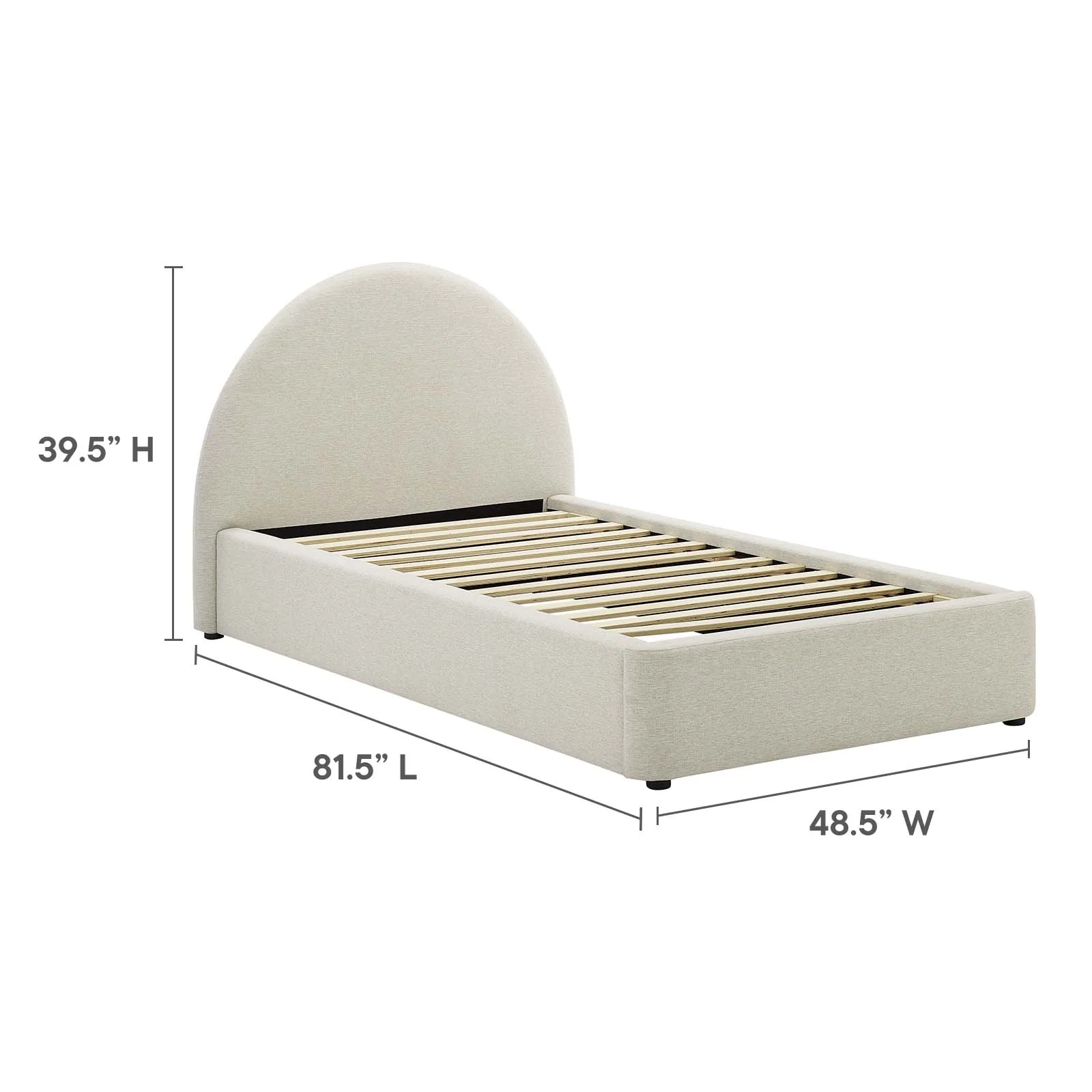 Resort Upholstered Fabric Arched Round Twin Platform Bed By Modway - MOD-7128 - Image 6