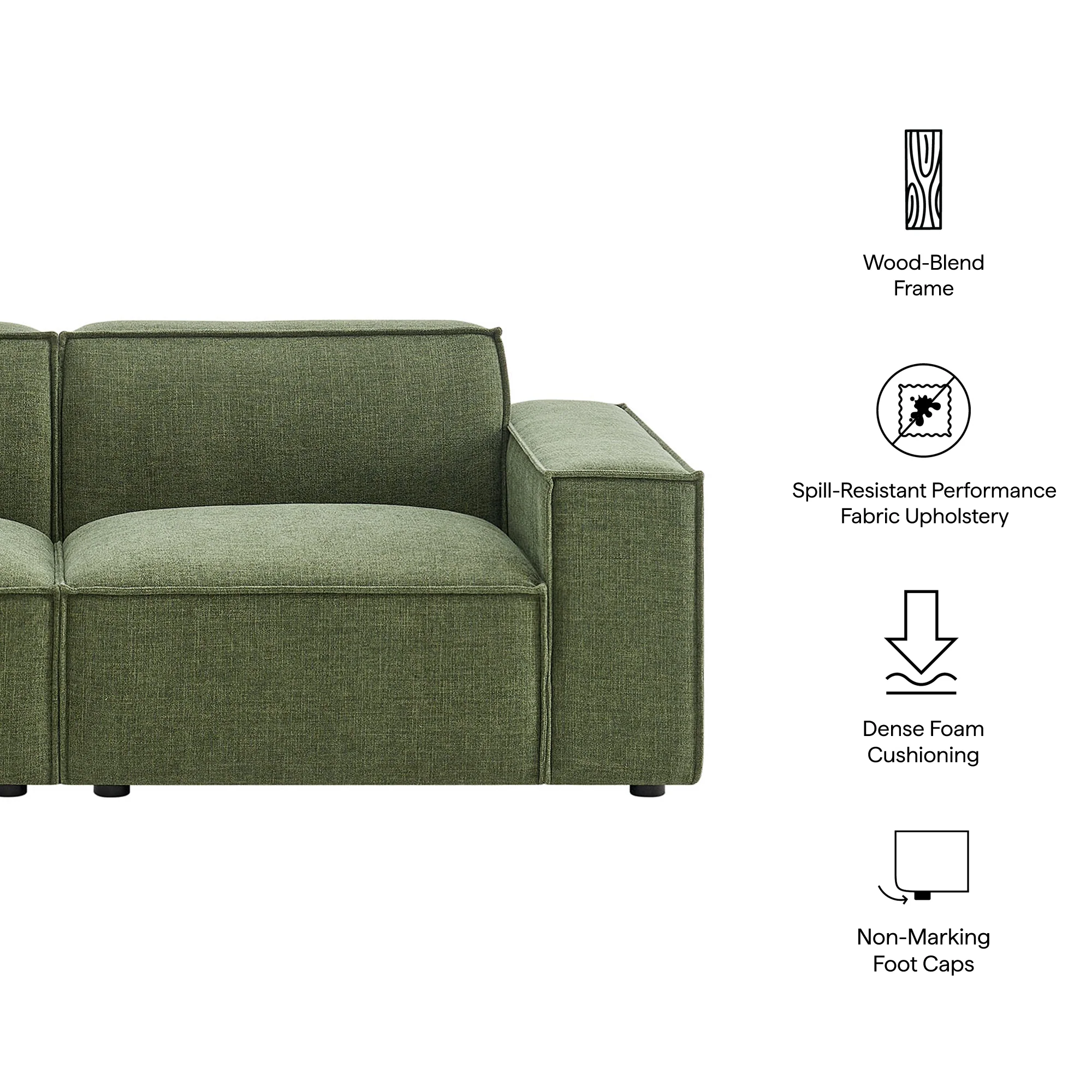 Restore 2-Piece Performance Fabric Upholstered Modular Loveseat by Modway - Image 17