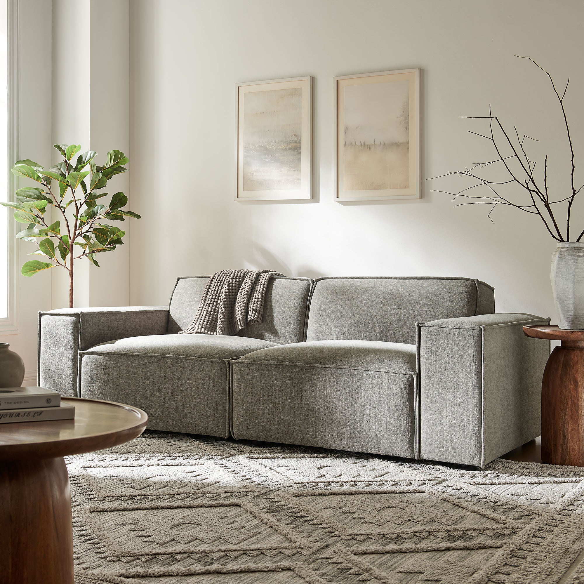 Restore 2-Piece Performance Fabric Upholstered Modular Loveseat by Modway - Image 36