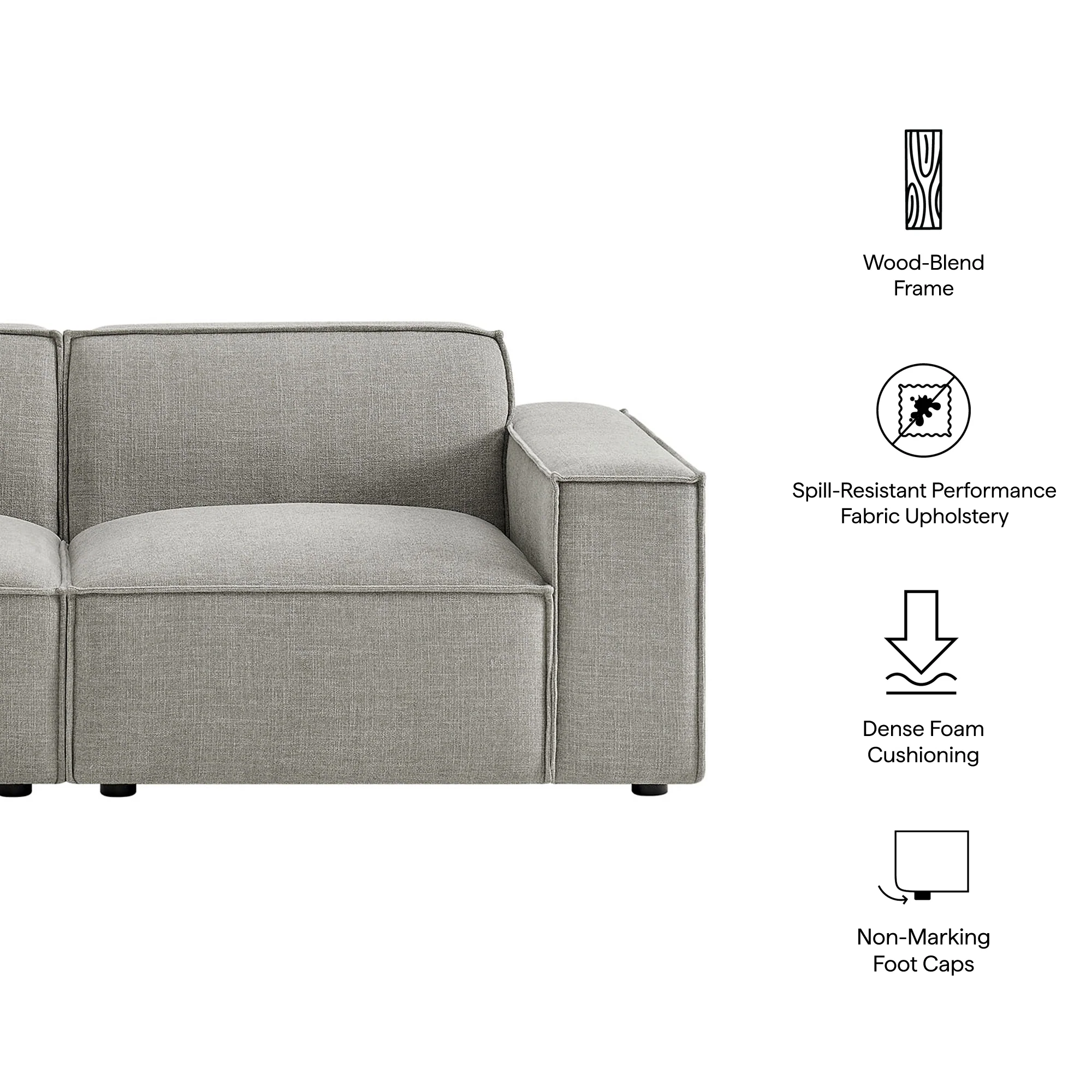 Restore 2-Piece Performance Fabric Upholstered Modular Loveseat by Modway - Image 37