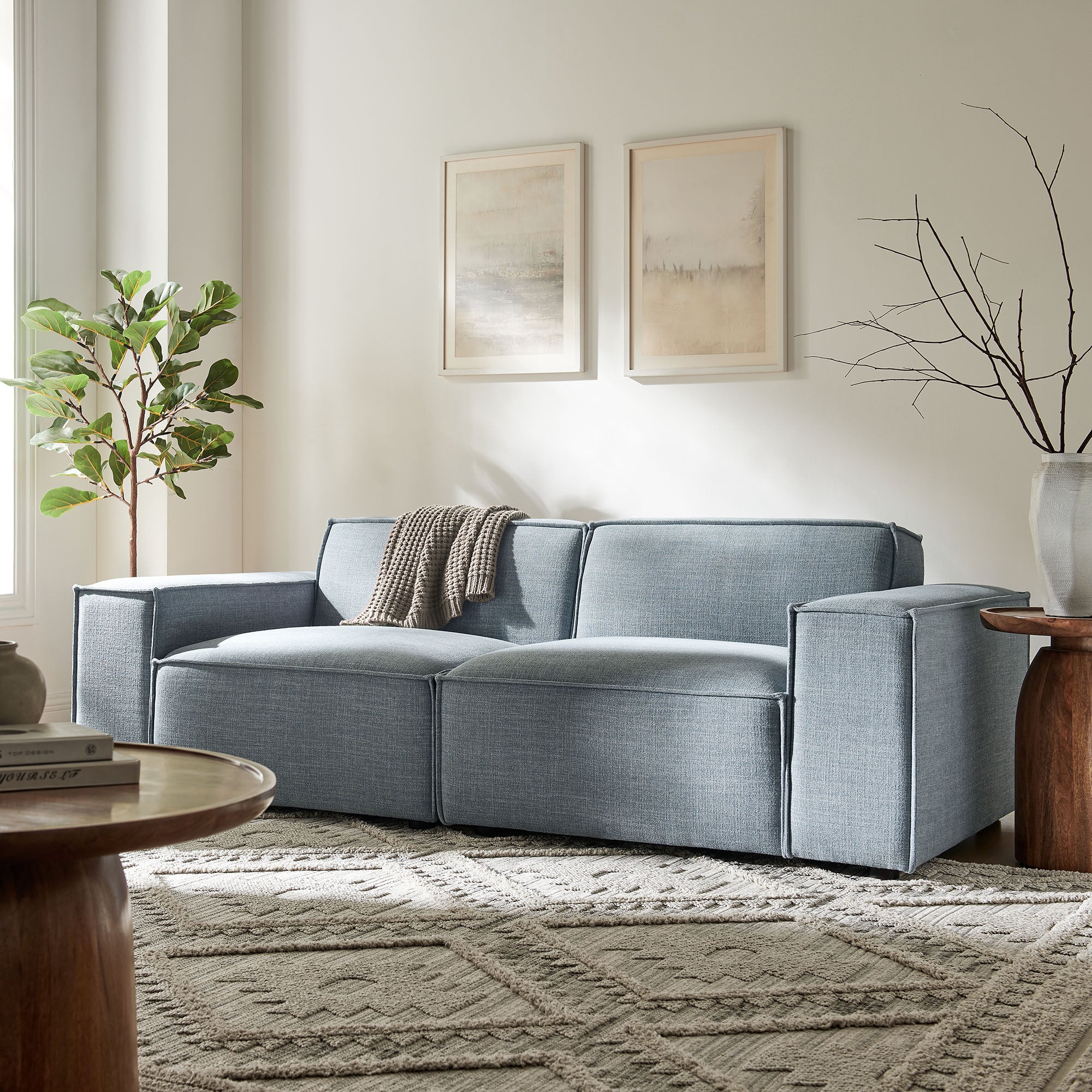 Restore 2-Piece Performance Fabric Upholstered Modular Loveseat by Modway - Image 46