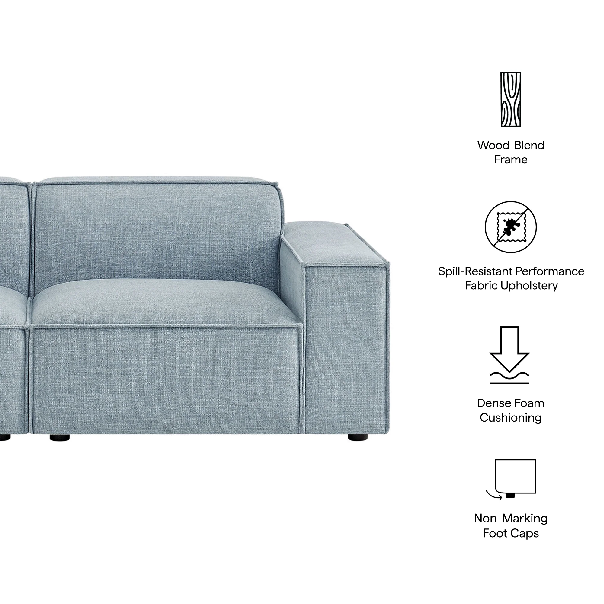 Restore 2-Piece Performance Fabric Upholstered Modular Loveseat by Modway - Image 47