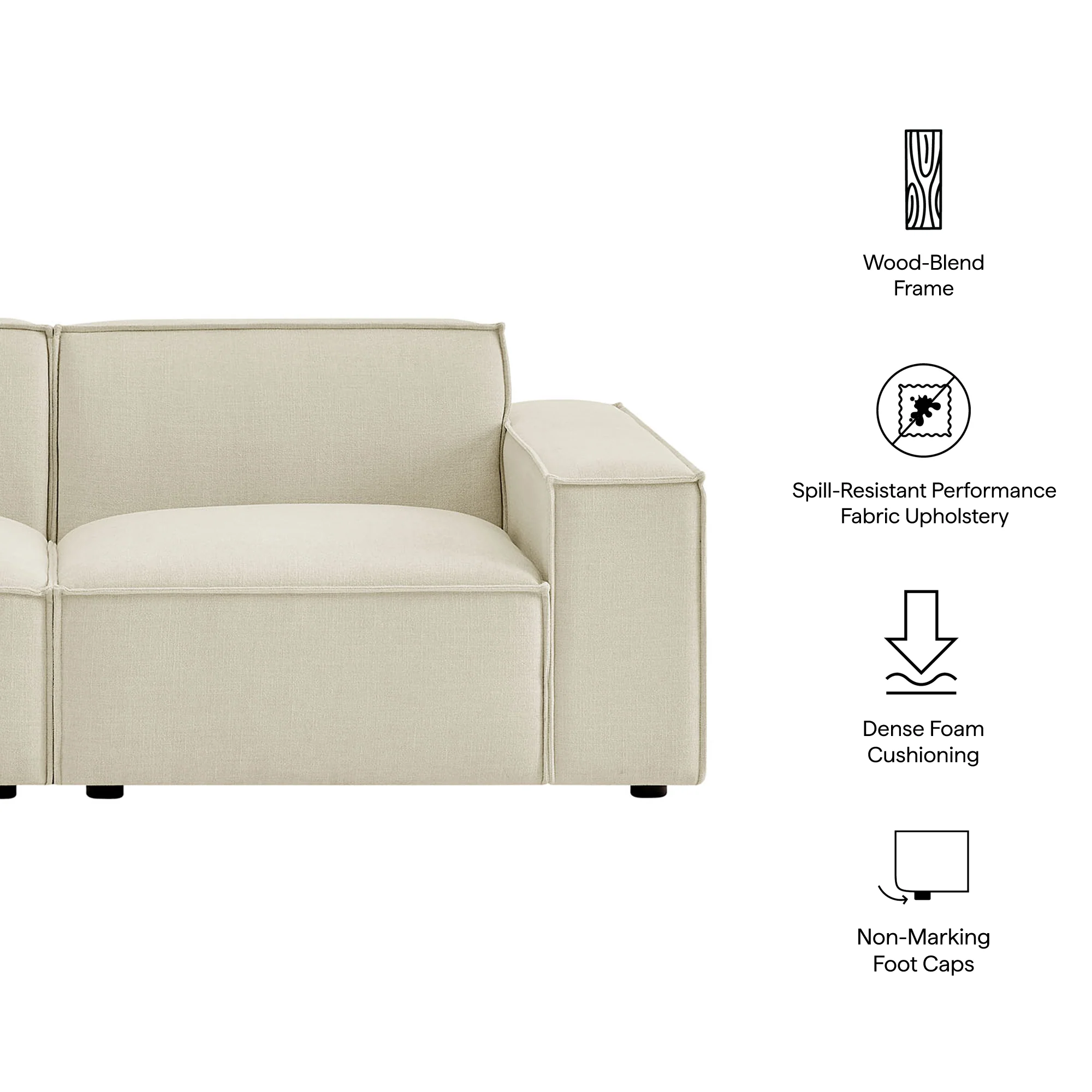 Restore 2-Piece Performance Fabric Upholstered Modular Loveseat by Modway - Image 7