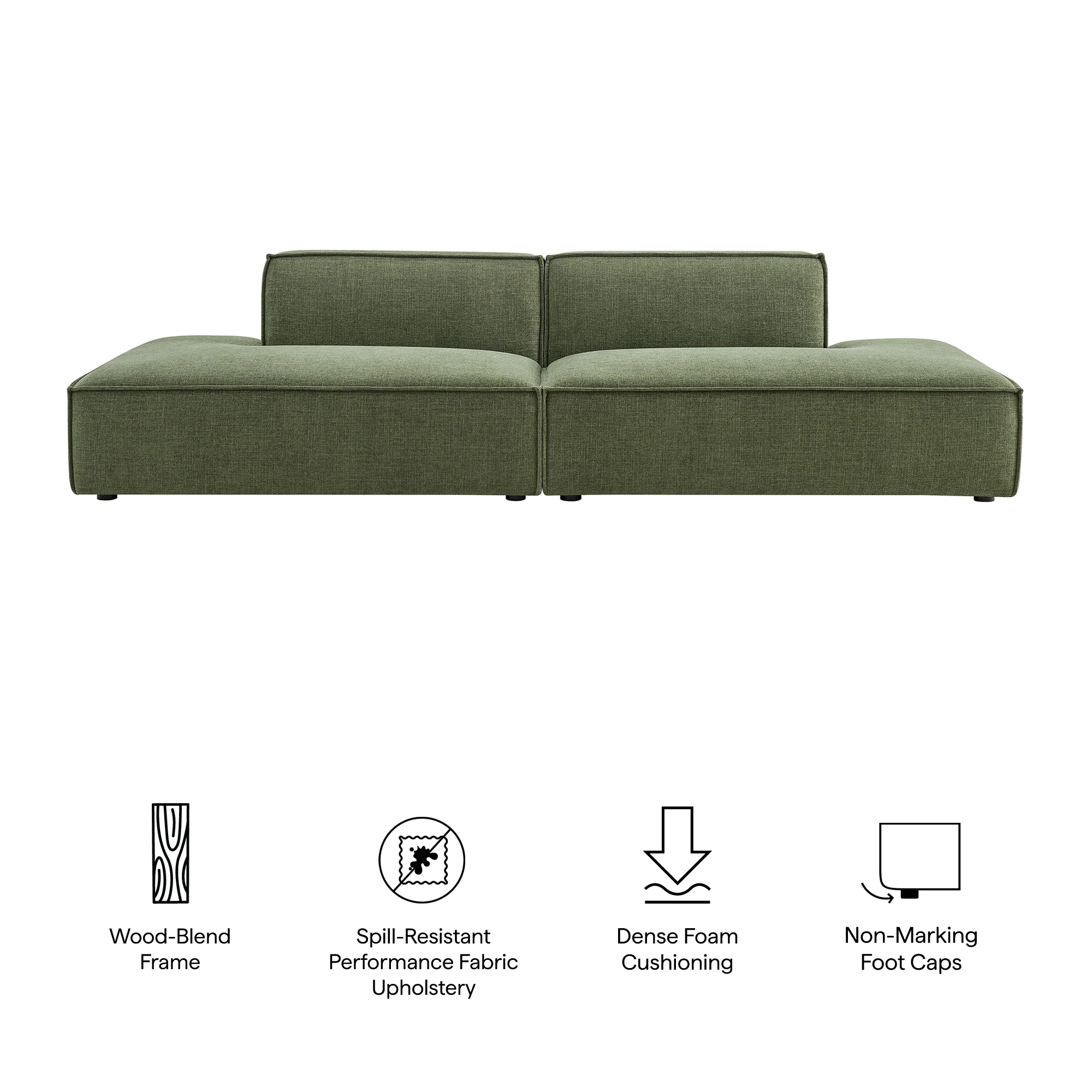 Restore 2-Piece Performance Fabric Upholstered Modular Loveseat by Modway - Image 17