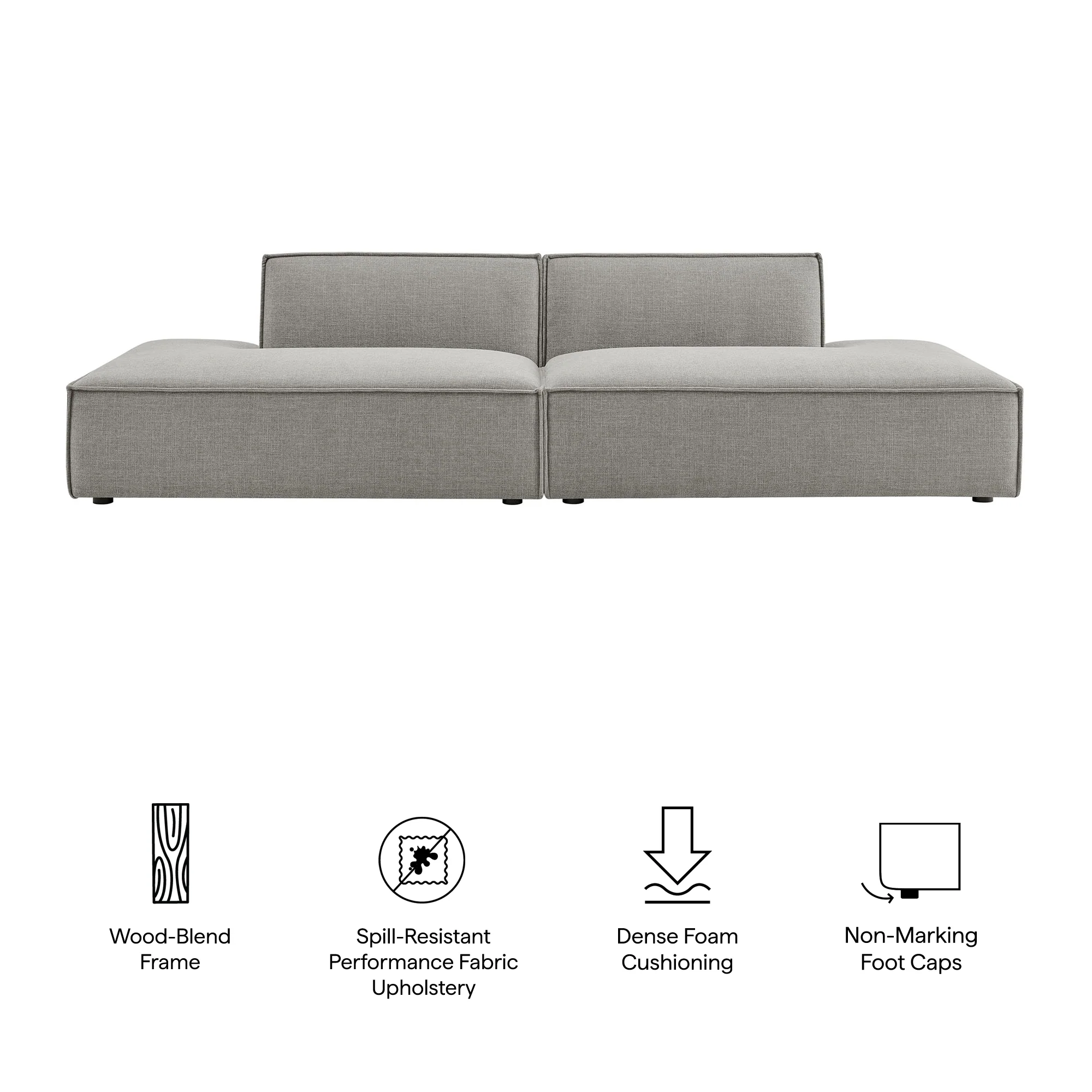 Restore 2-Piece Performance Fabric Upholstered Modular Loveseat by Modway - Image 37