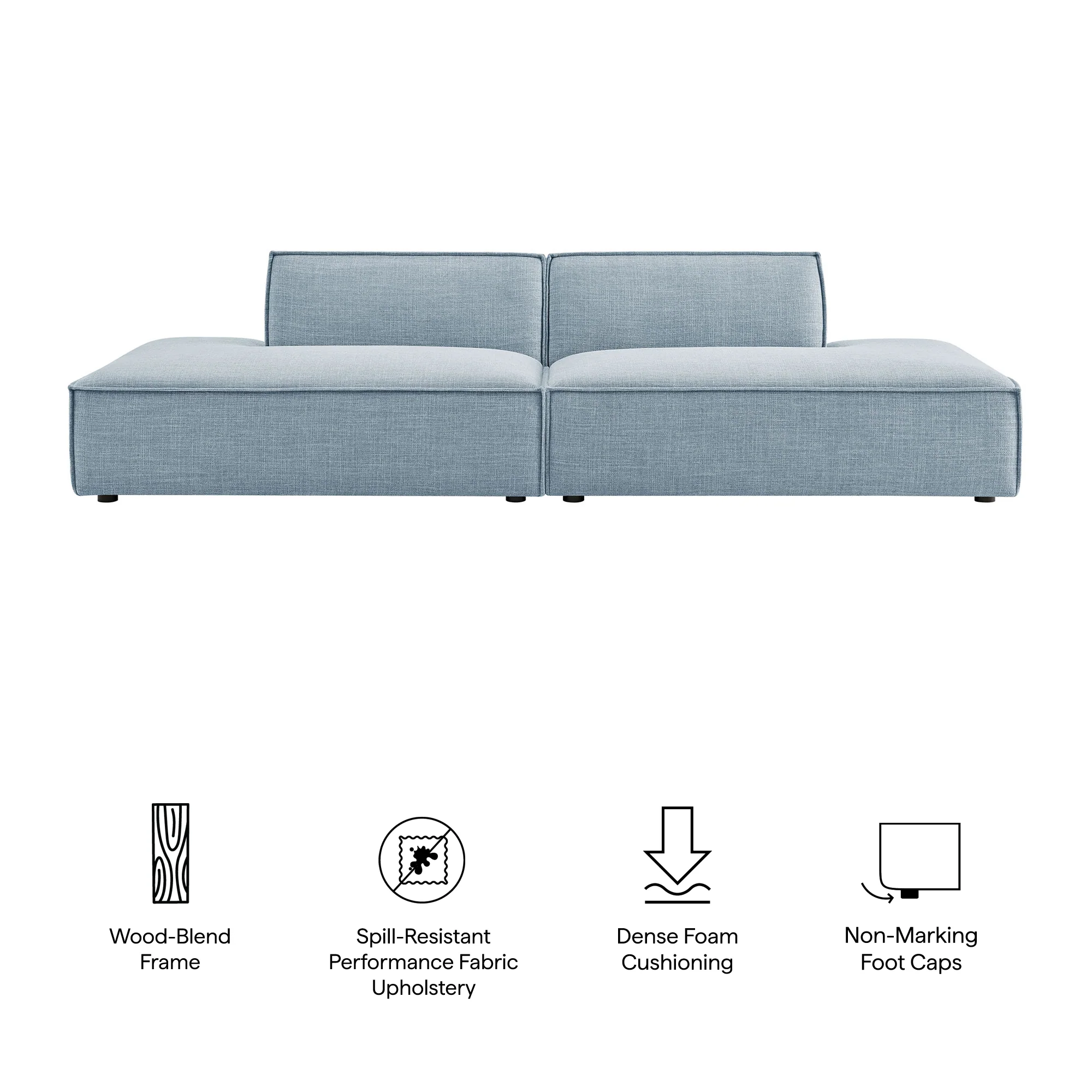Restore 2-Piece Performance Fabric Upholstered Modular Loveseat by Modway - Image 47