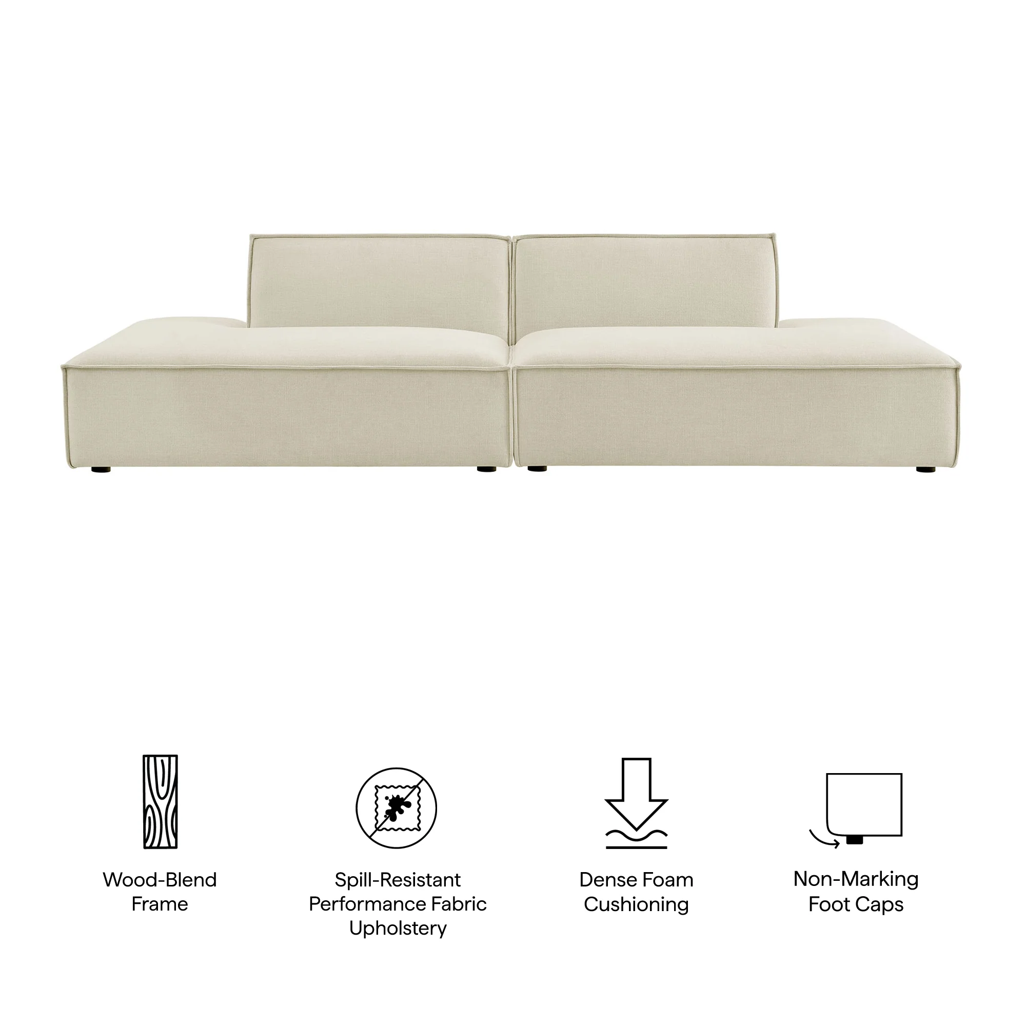 Restore 2-Piece Performance Fabric Upholstered Modular Loveseat by Modway - Image 7
