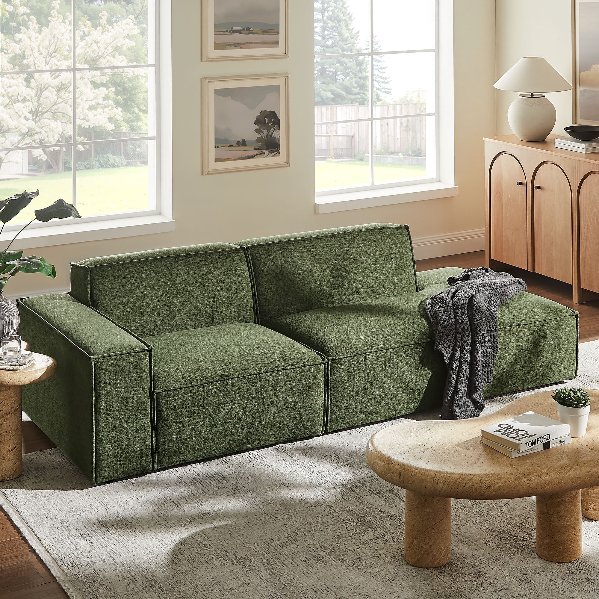 Restore 2-Piece Performance Fabric Upholstered Modular Loveseat by Modway - Image 16