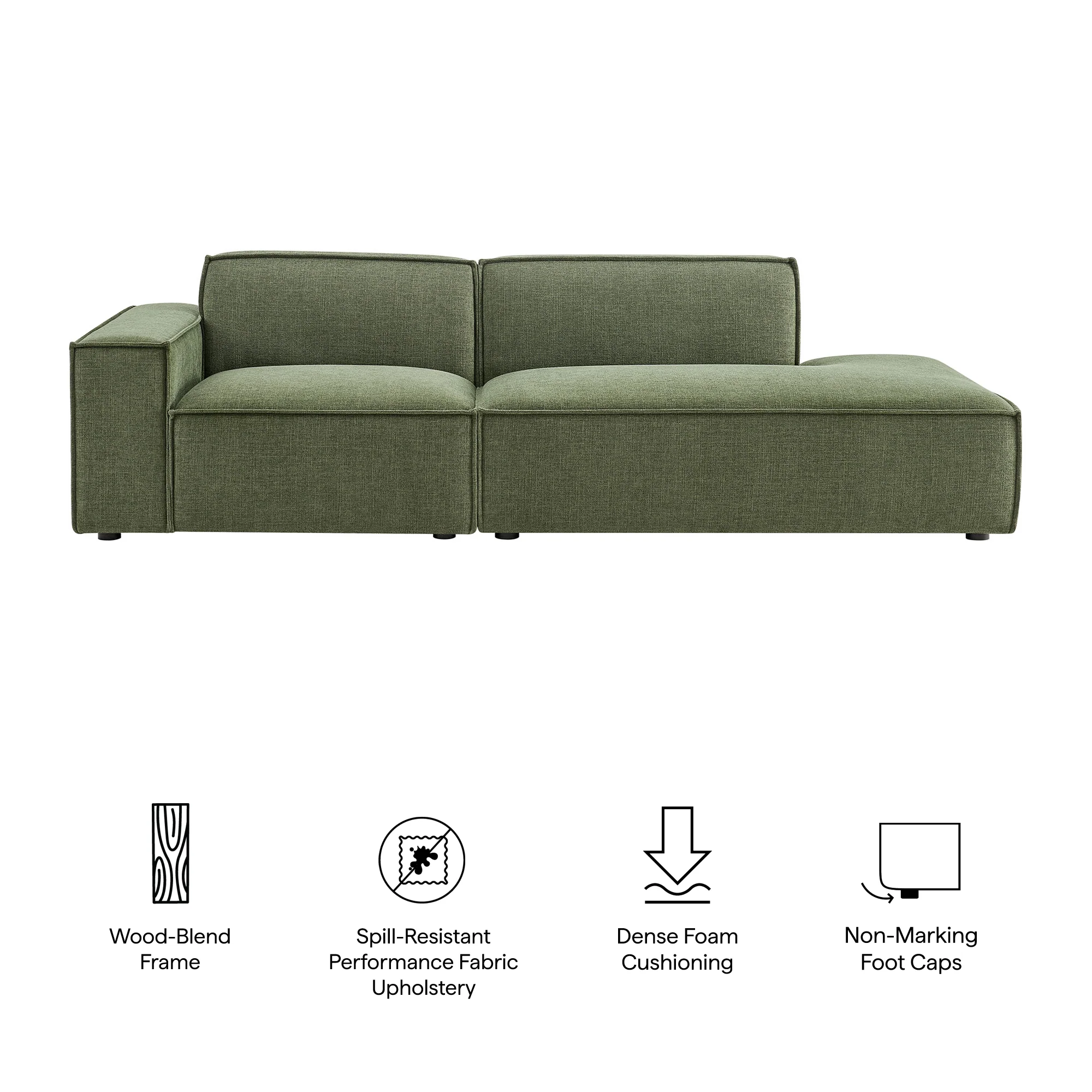 Restore 2-Piece Performance Fabric Upholstered Modular Loveseat by Modway - Image 17