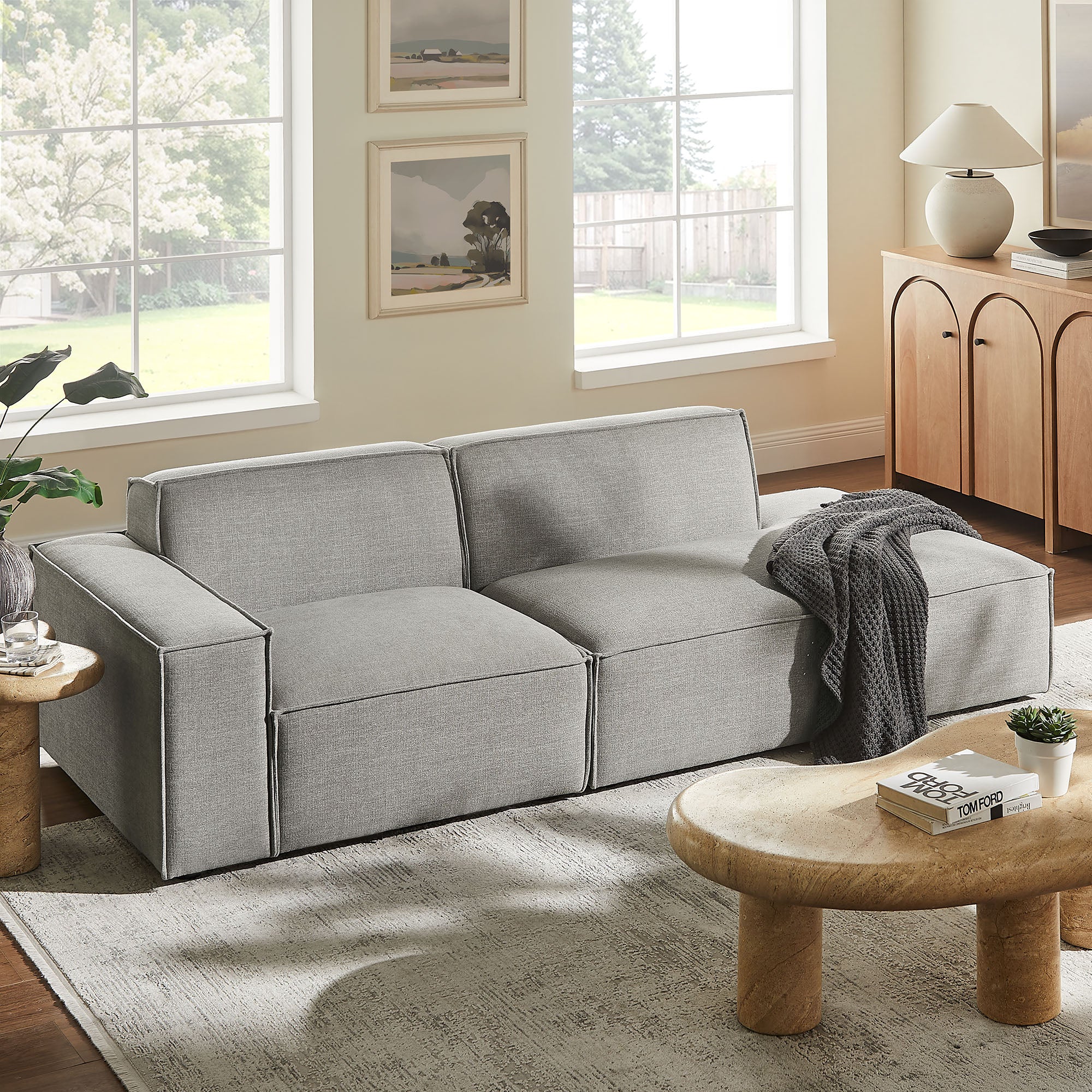 Restore 2-Piece Performance Fabric Upholstered Modular Loveseat by Modway - Image 36