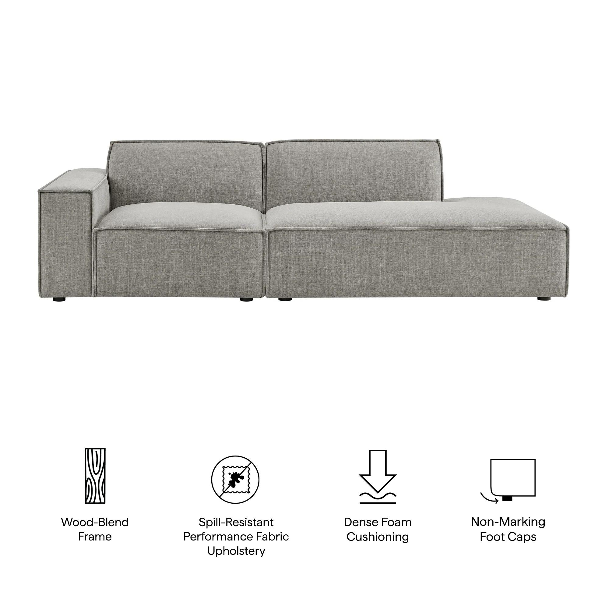 Restore 2-Piece Performance Fabric Upholstered Modular Loveseat by Modway - Image 37