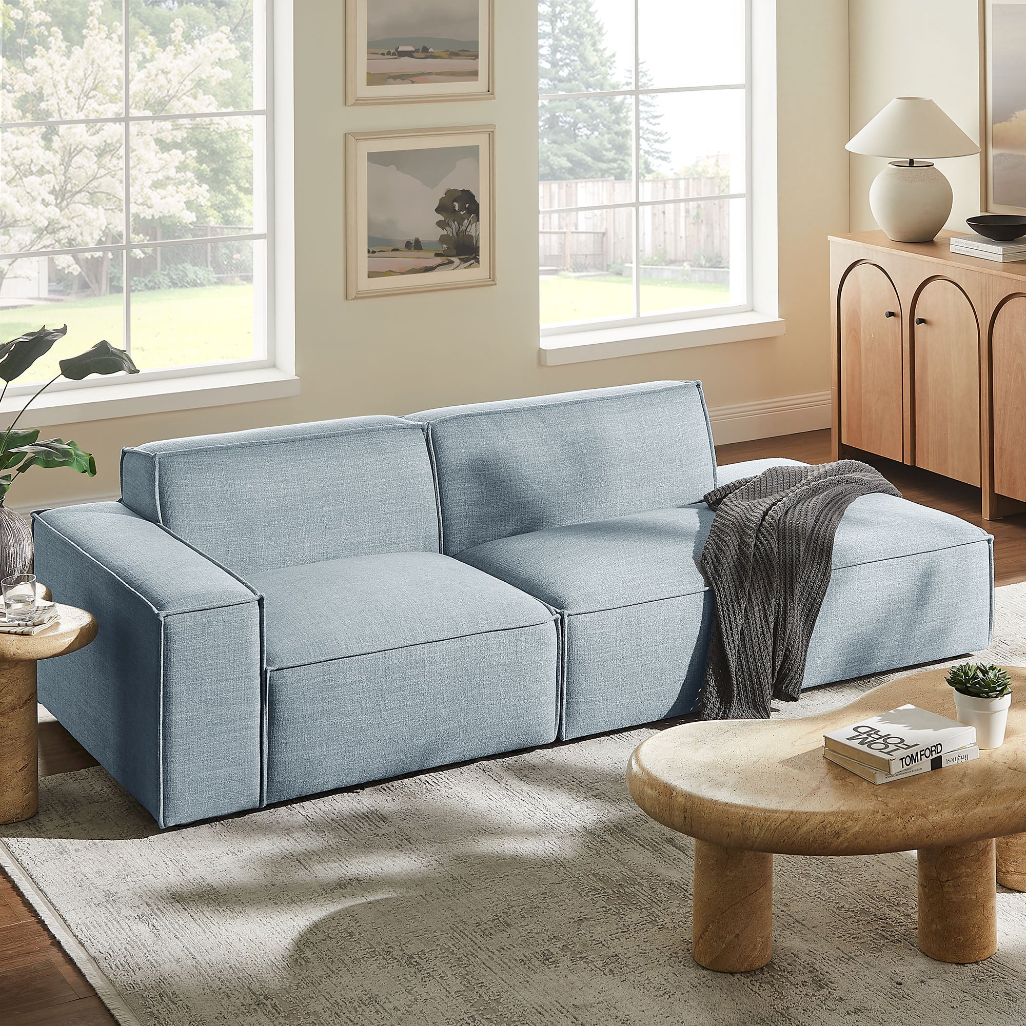 Restore 2-Piece Performance Fabric Upholstered Modular Loveseat by Modway - Image 46