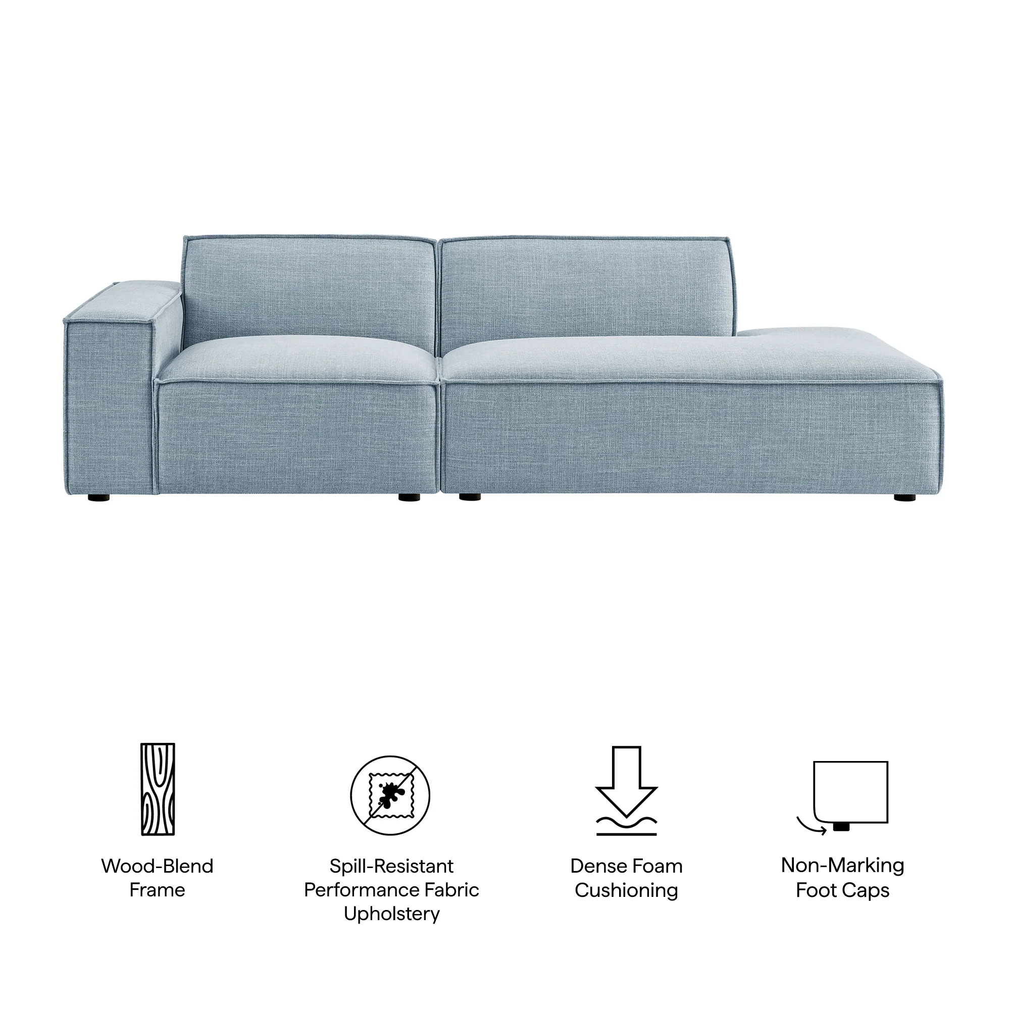 Restore 2-Piece Performance Fabric Upholstered Modular Loveseat by Modway - Image 47