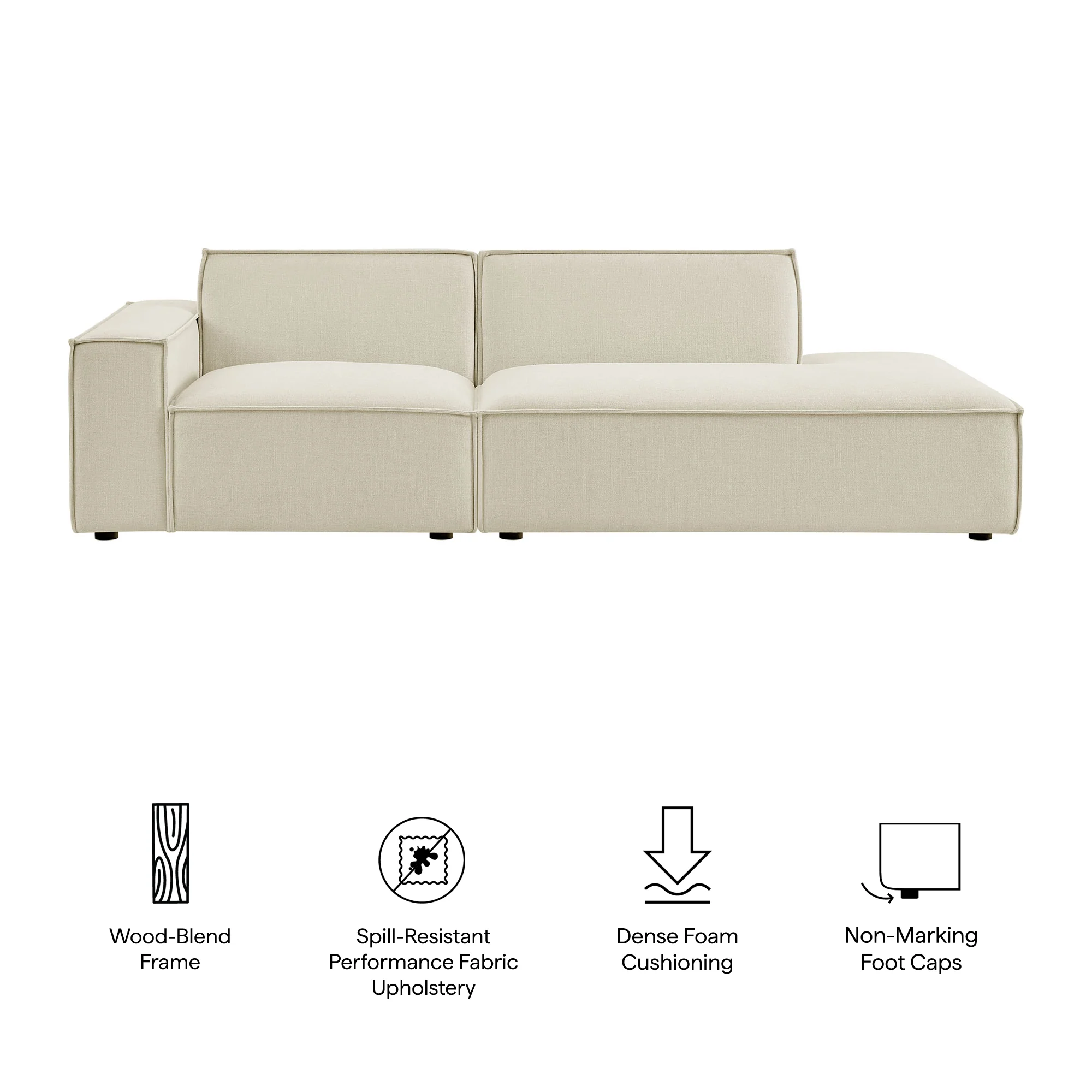 Restore 2-Piece Performance Fabric Upholstered Modular Loveseat by Modway - Image 7