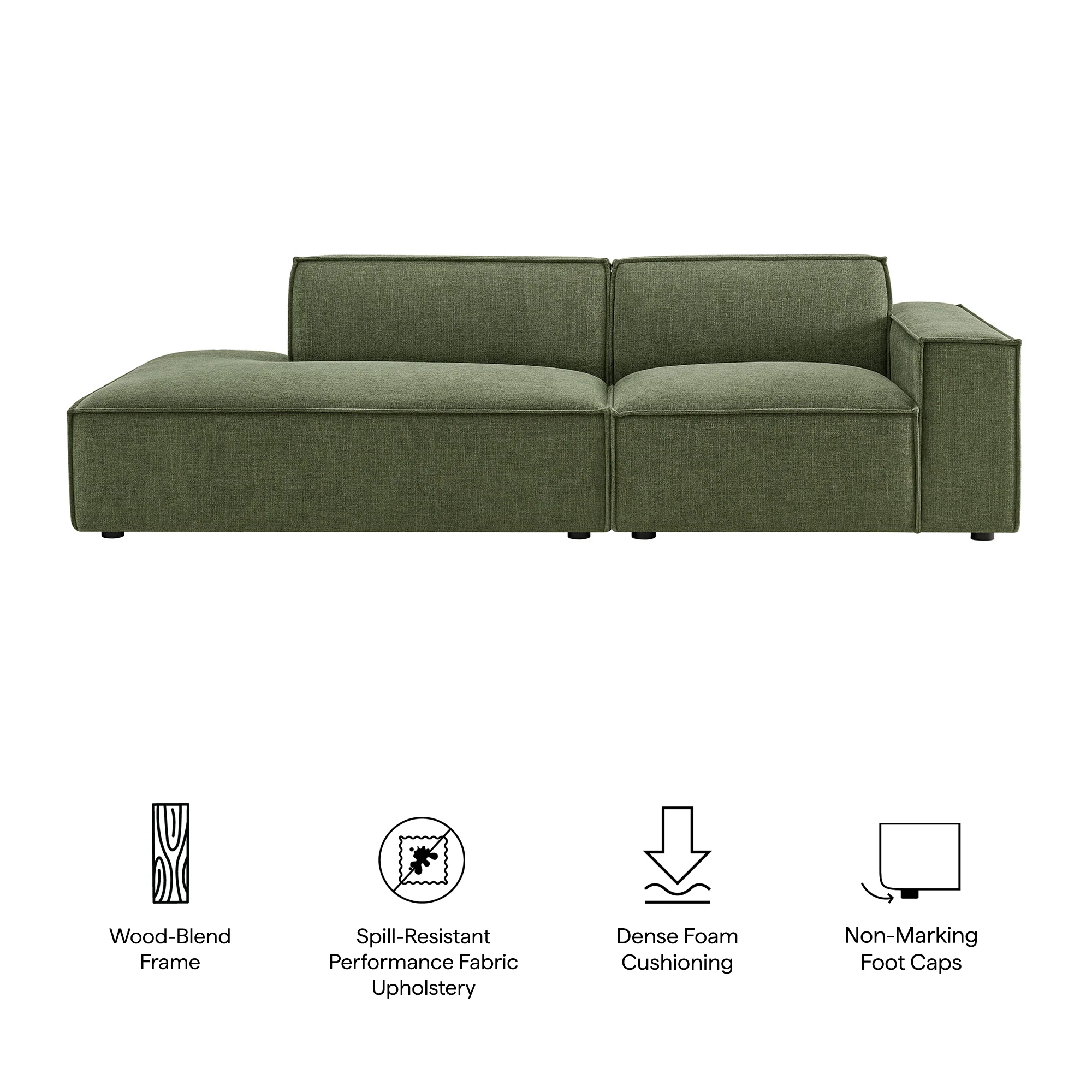 Restore 2-Piece Performance Fabric Upholstered Modular Loveseat by Modway - Image 17