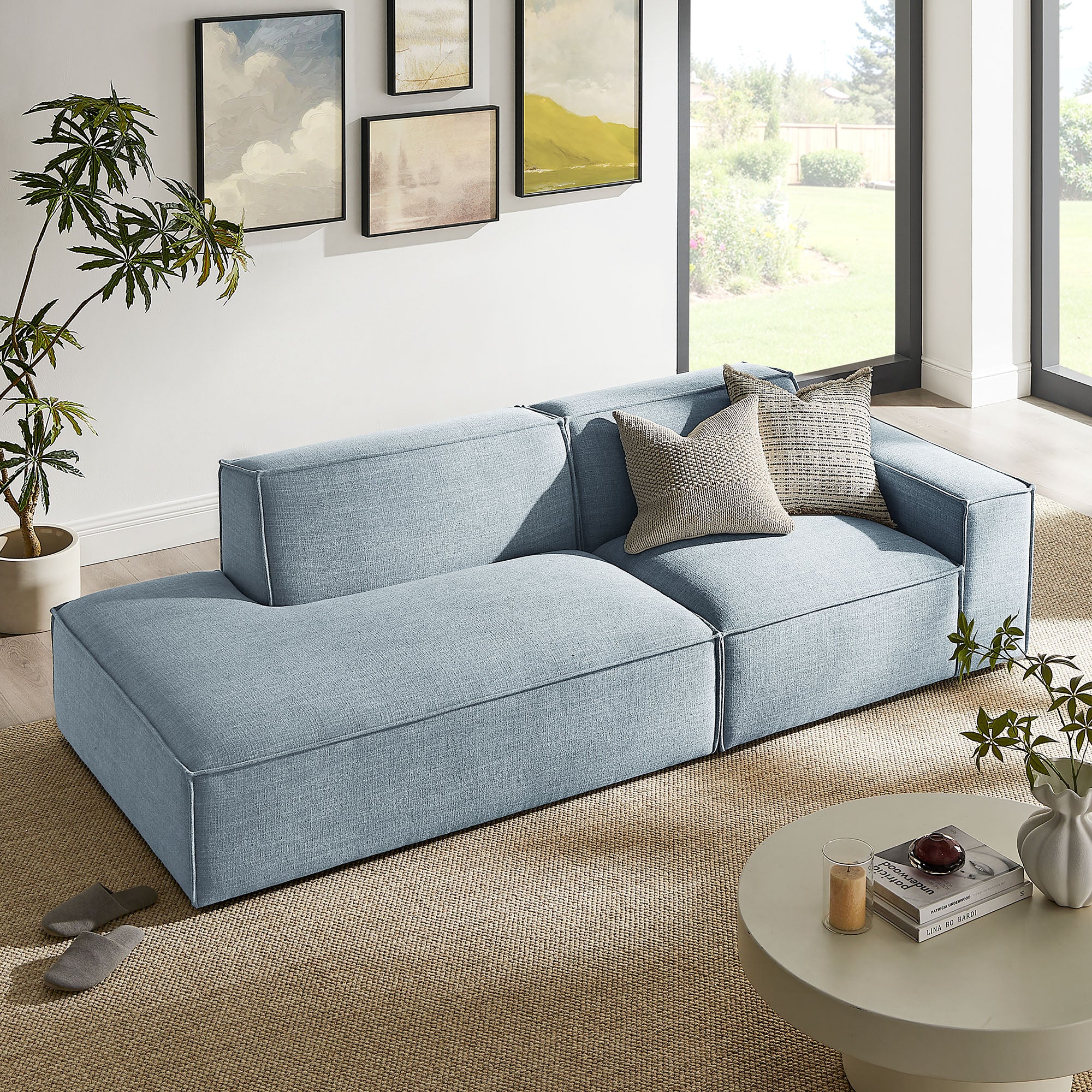 Restore 2-Piece Performance Fabric Upholstered Modular Loveseat by Modway - Image 46