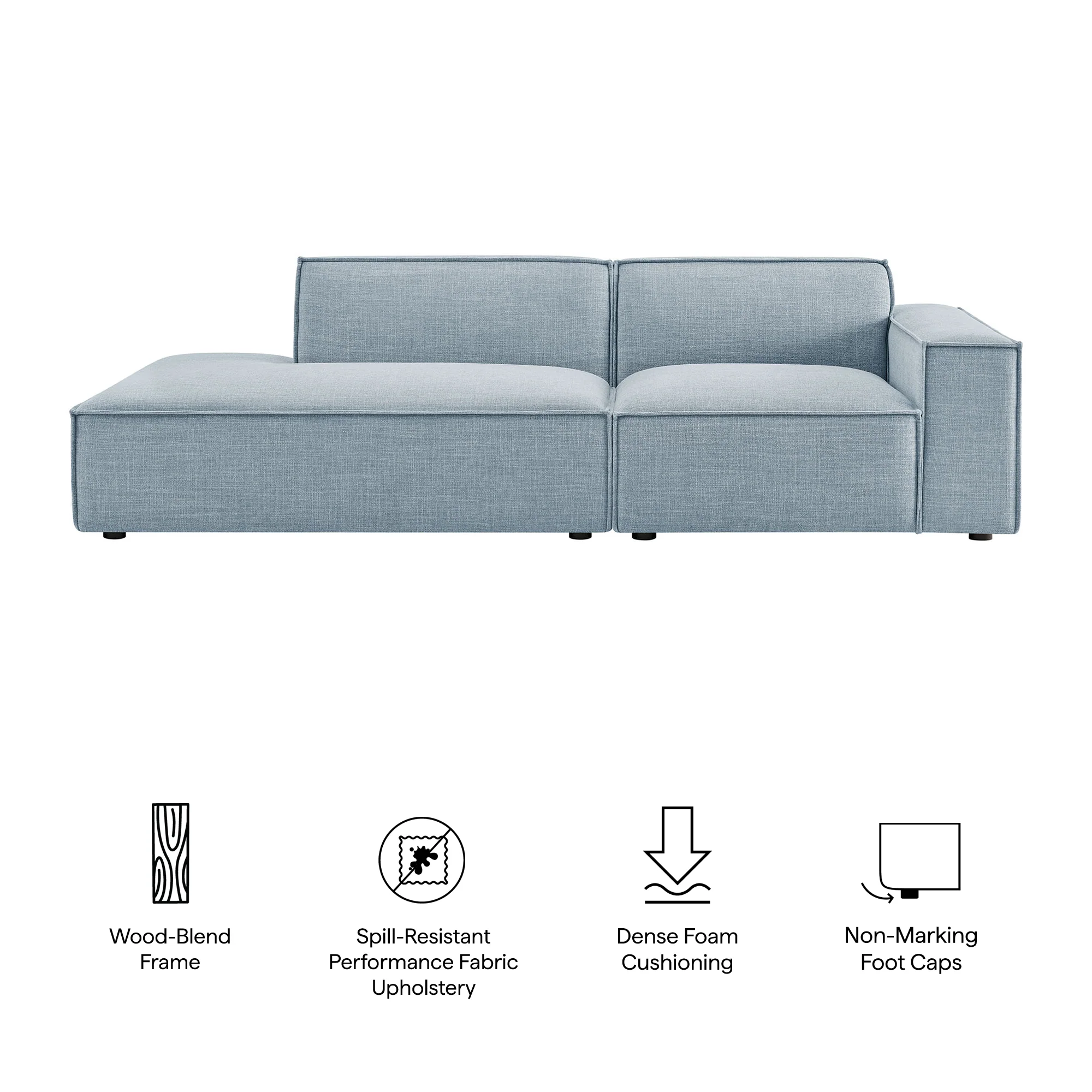 Restore 2-Piece Performance Fabric Upholstered Modular Loveseat by Modway - Image 47