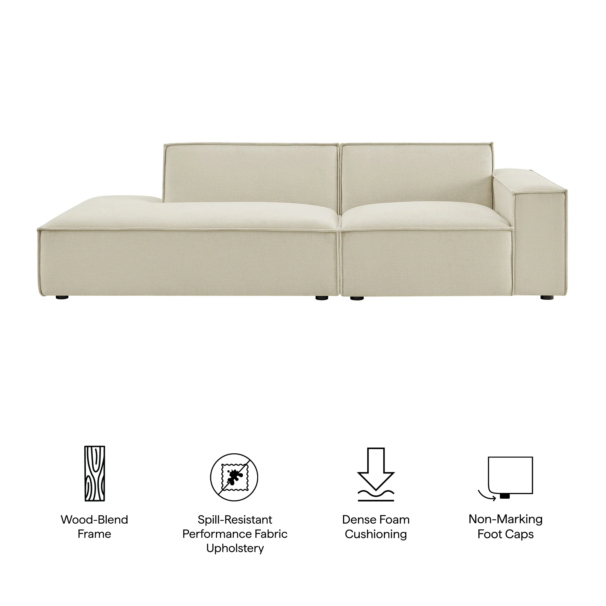 Restore 2-Piece Performance Fabric Upholstered Modular Loveseat by Modway - Image 7