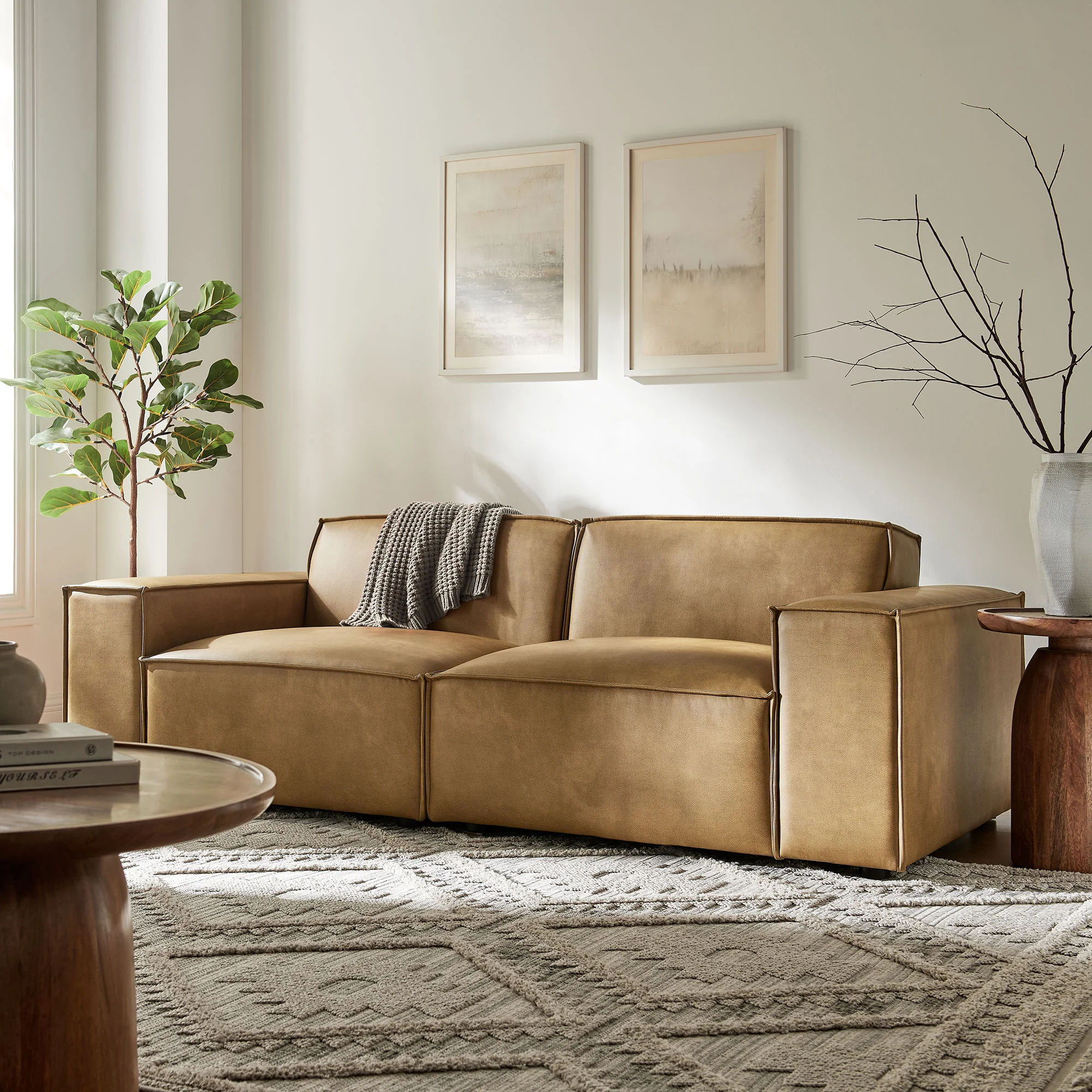 Restore 2-Piece Vegan Leather Modular Loveseat by Modway - Image 15