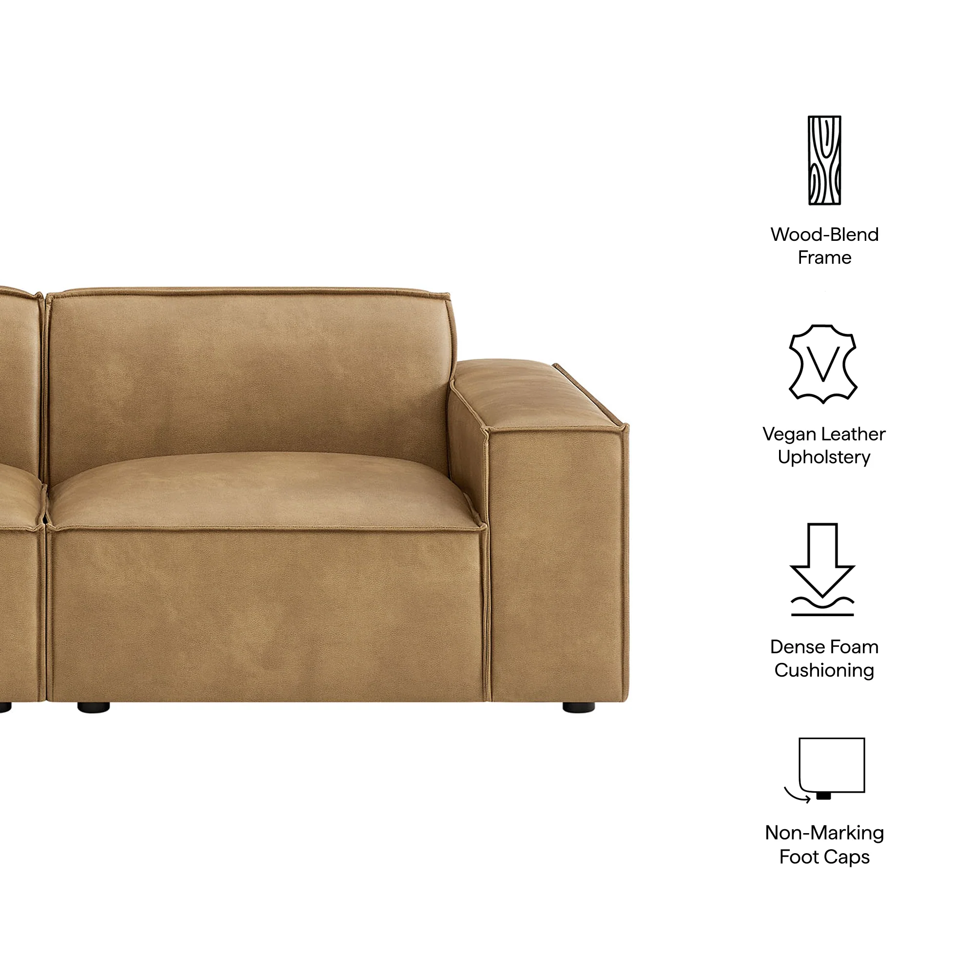 Restore 2-Piece Vegan Leather Modular Loveseat by Modway - Image 16