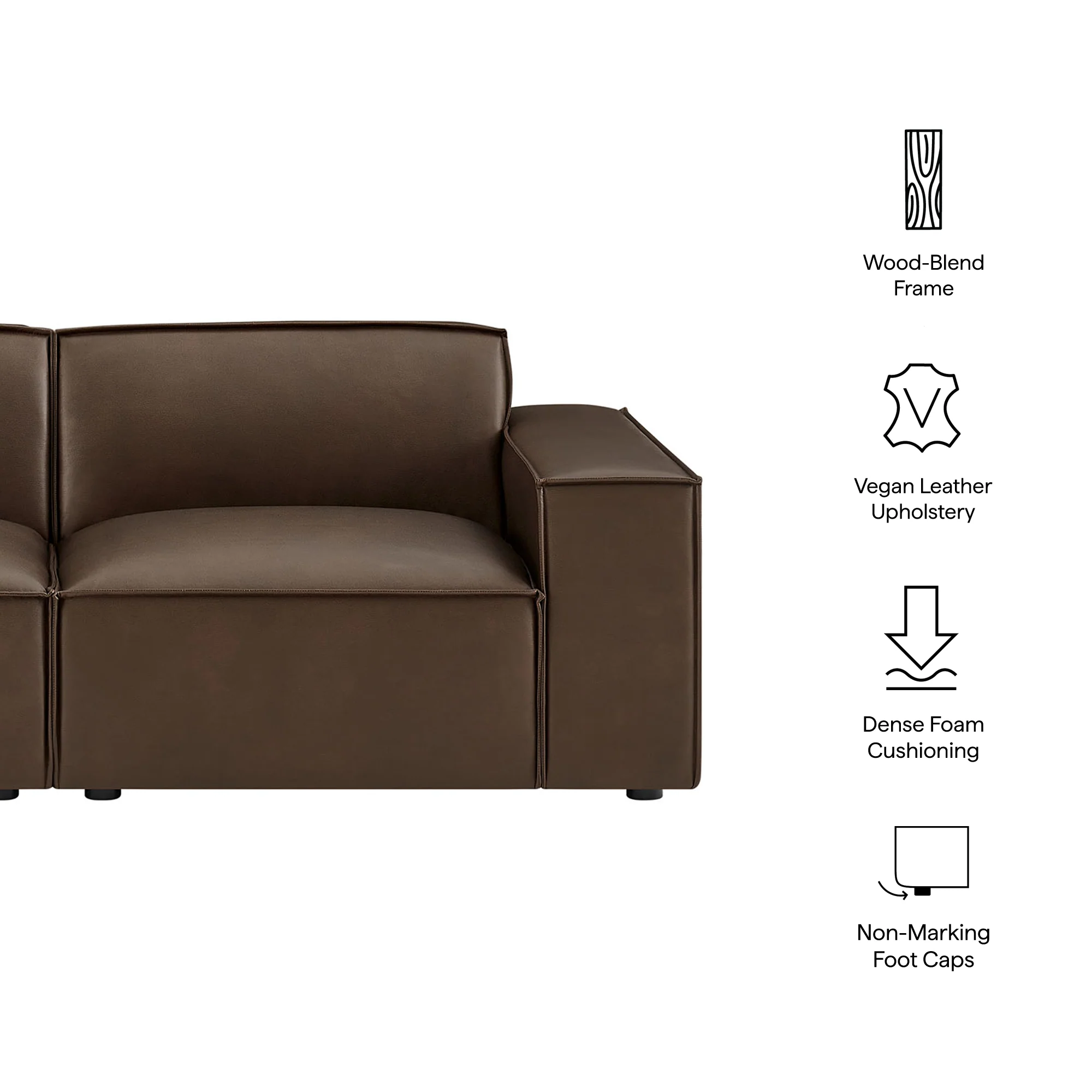 Restore 2-Piece Vegan Leather Modular Loveseat by Modway - Image 7