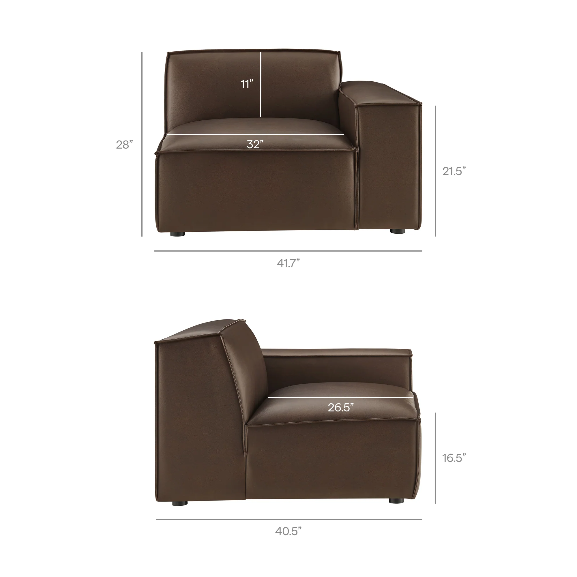 Restore 2-Piece Vegan Leather Modular Loveseat by Modway - Image 9