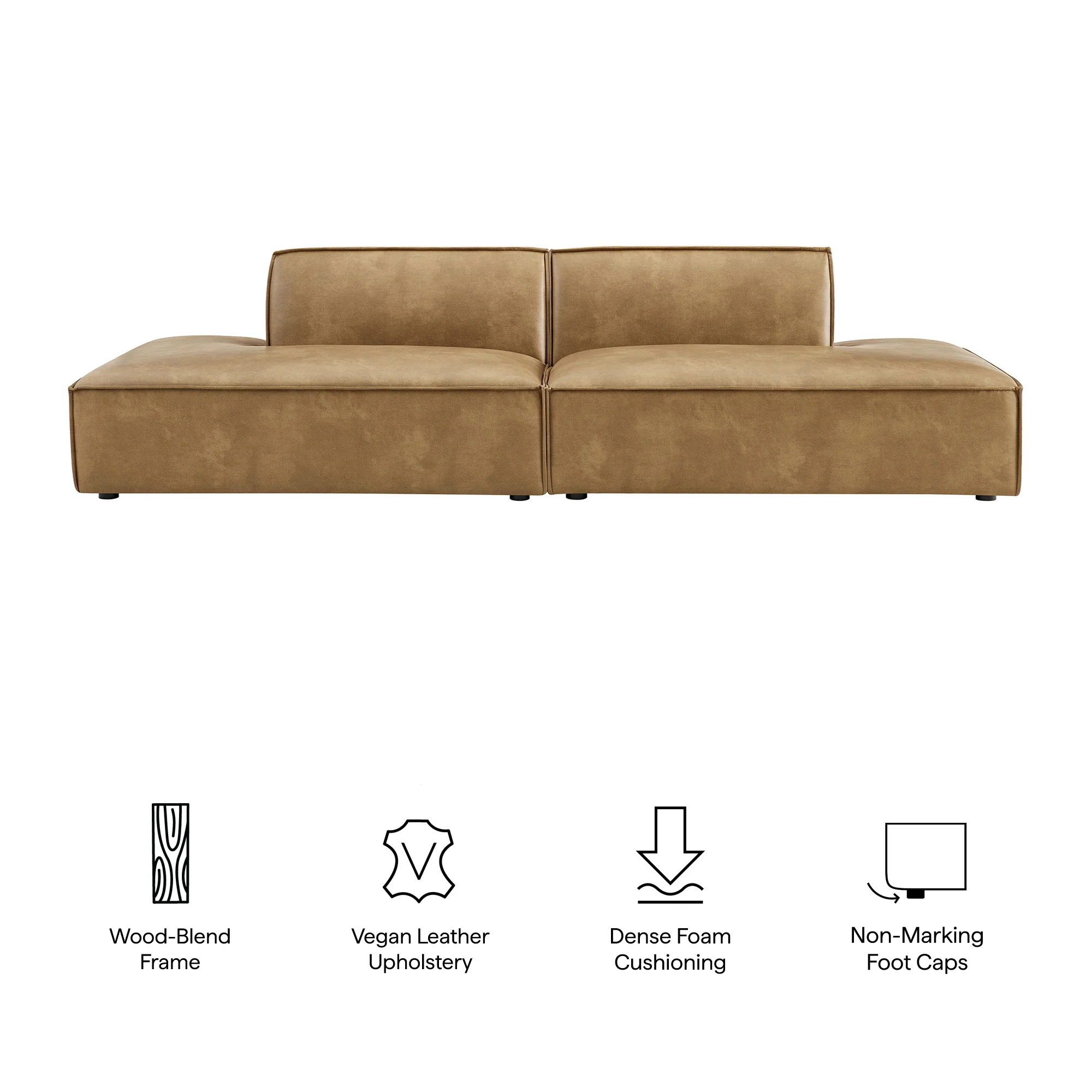 Restore 2-Piece Vegan Leather Modular Loveseat by Modway - Image 16