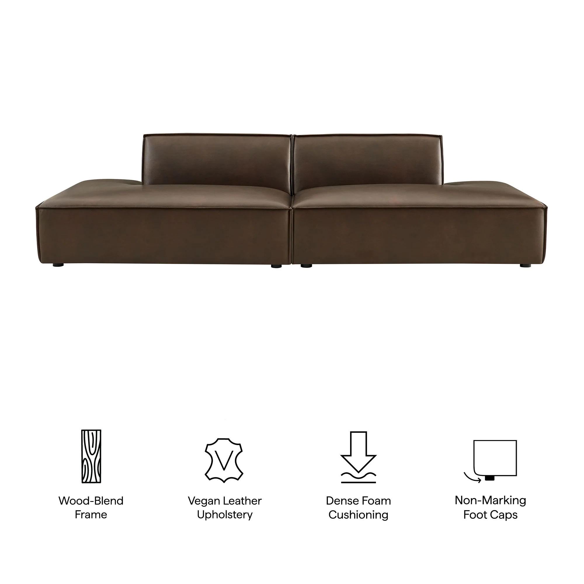Restore 2-Piece Vegan Leather Modular Loveseat by Modway - Image 7