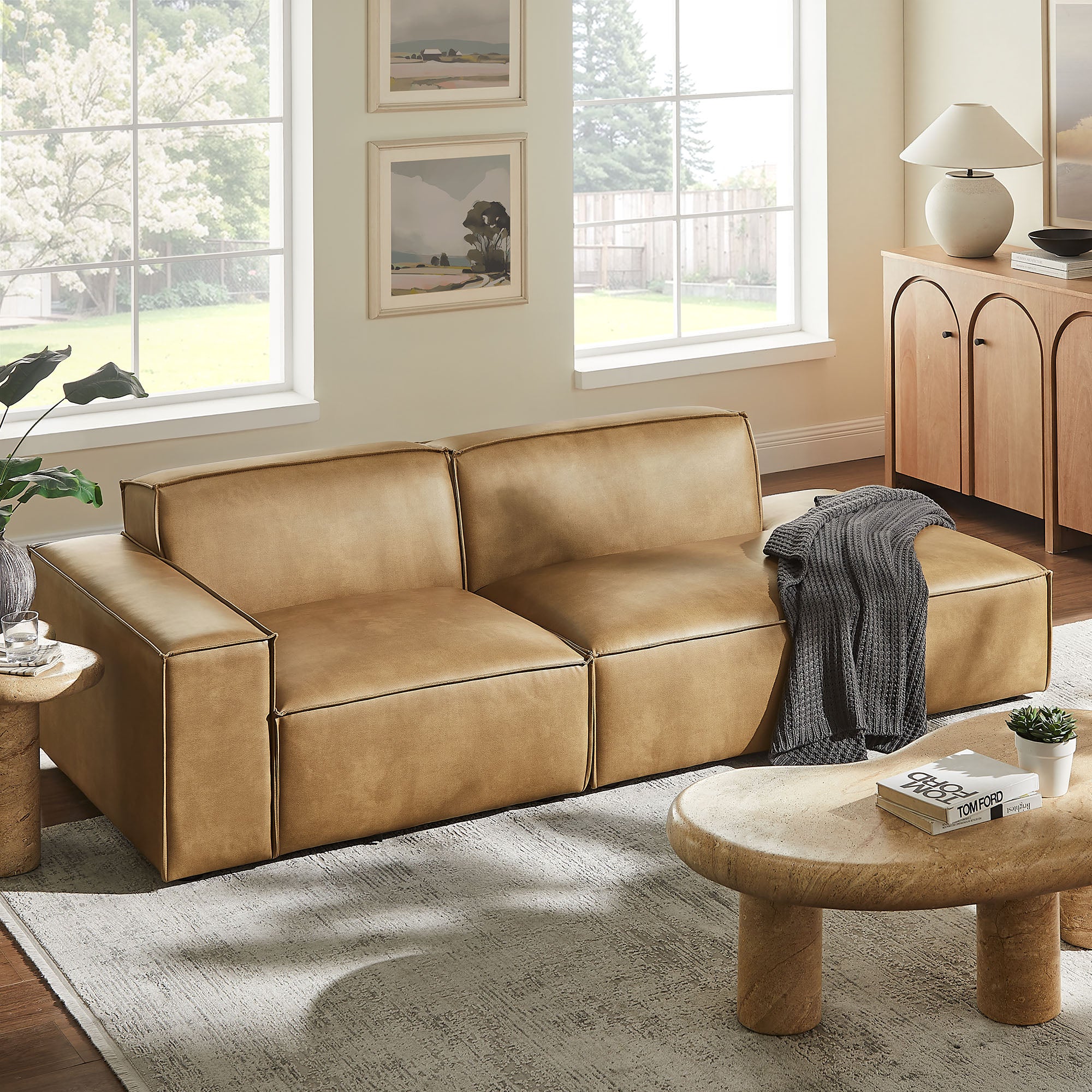 Restore 2-Piece Vegan Leather Modular Loveseat by Modway - Image 15