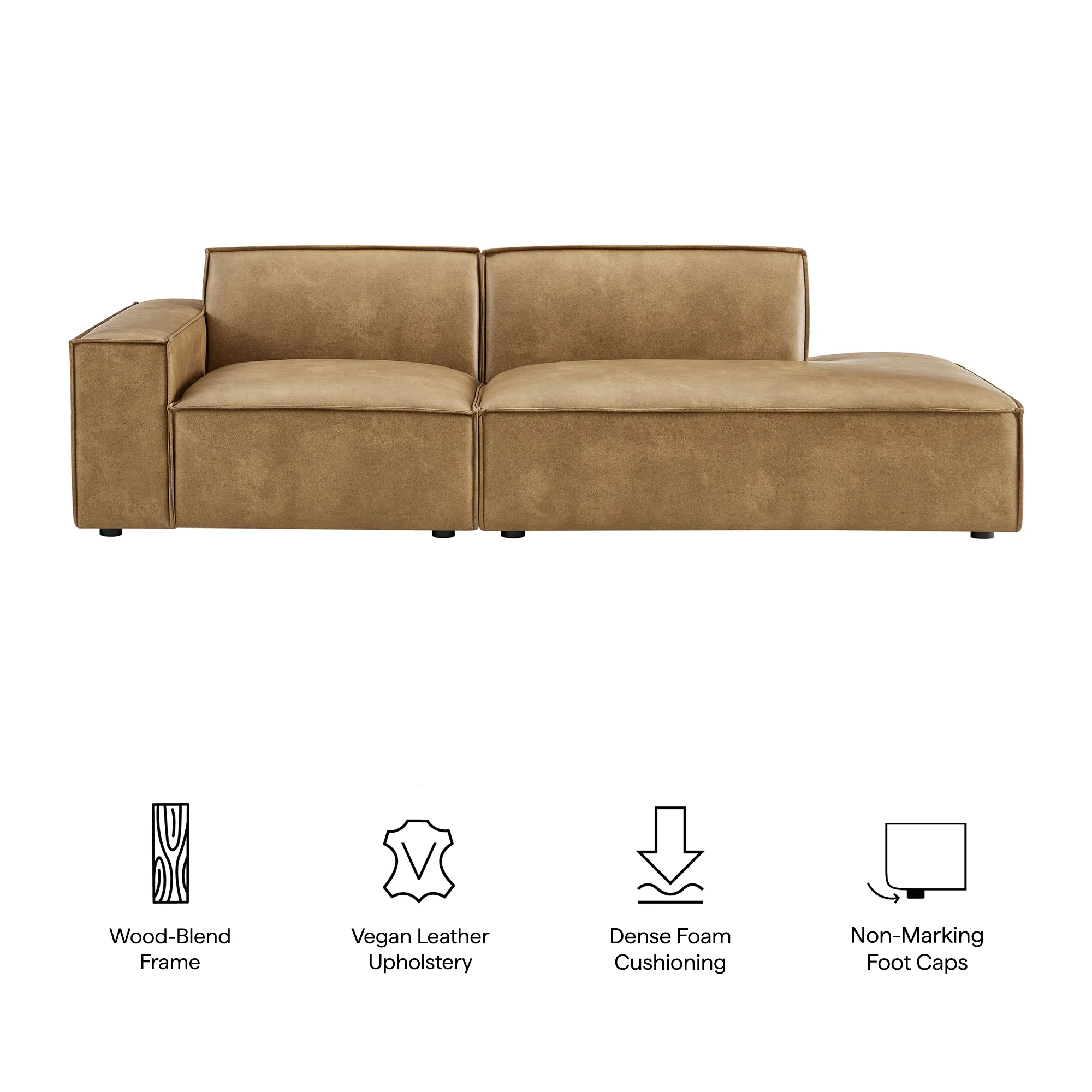 Restore 2-Piece Vegan Leather Modular Loveseat by Modway - Image 16