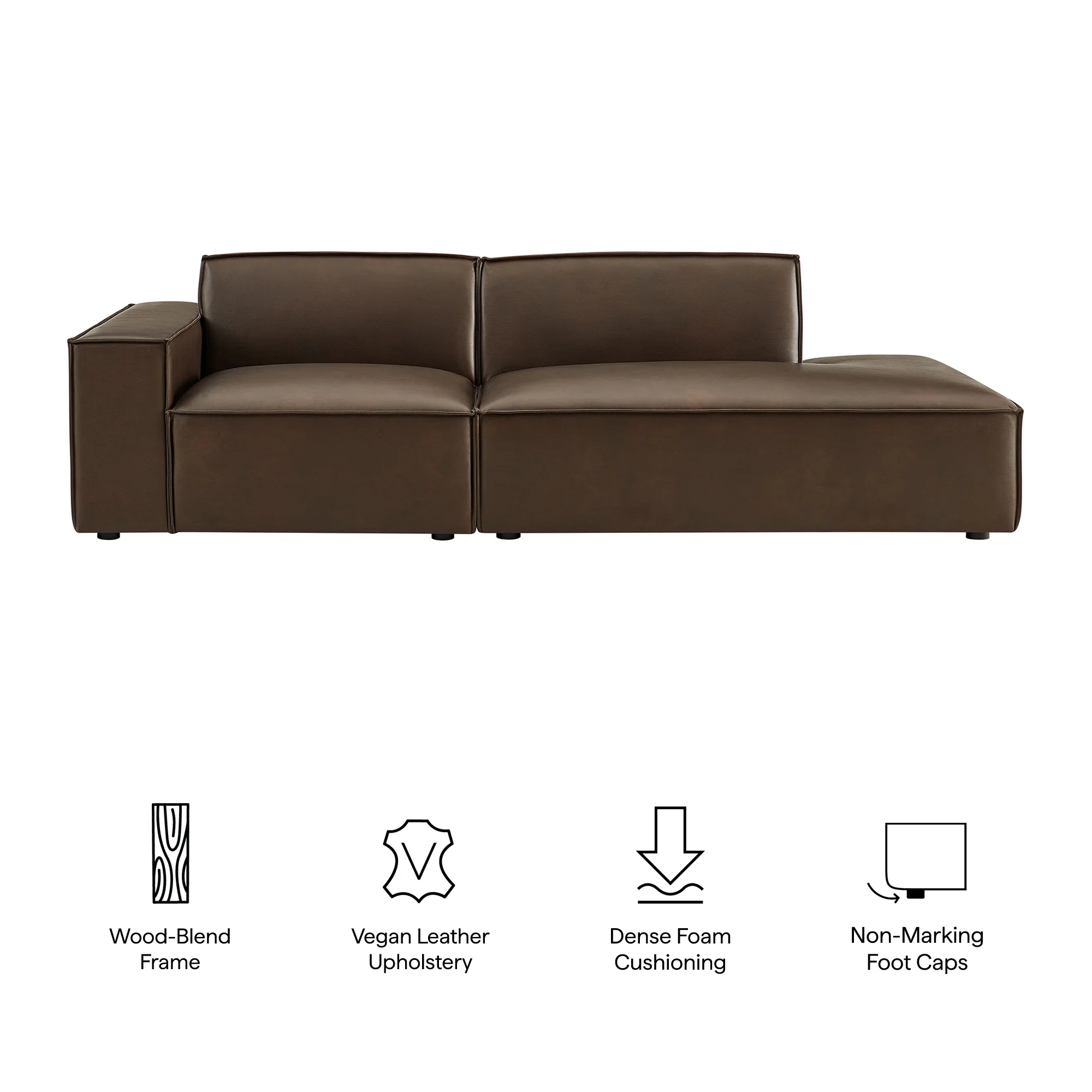 Restore 2-Piece Vegan Leather Modular Loveseat by Modway - Image 7