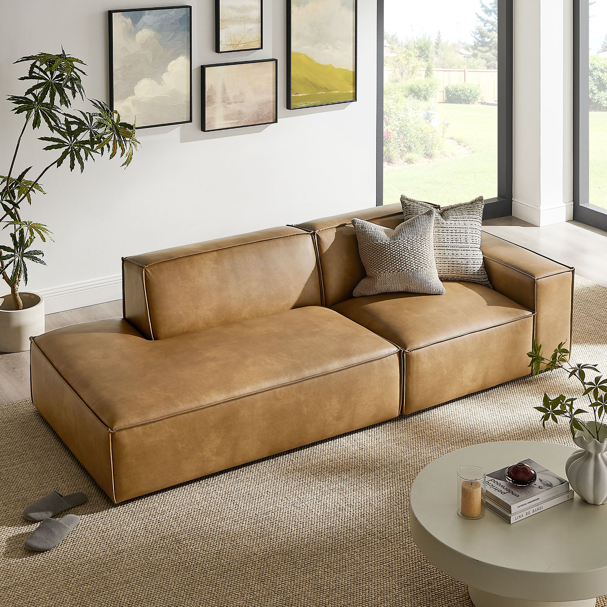 Restore 2-Piece Vegan Leather Modular Loveseat by Modway - Image 15