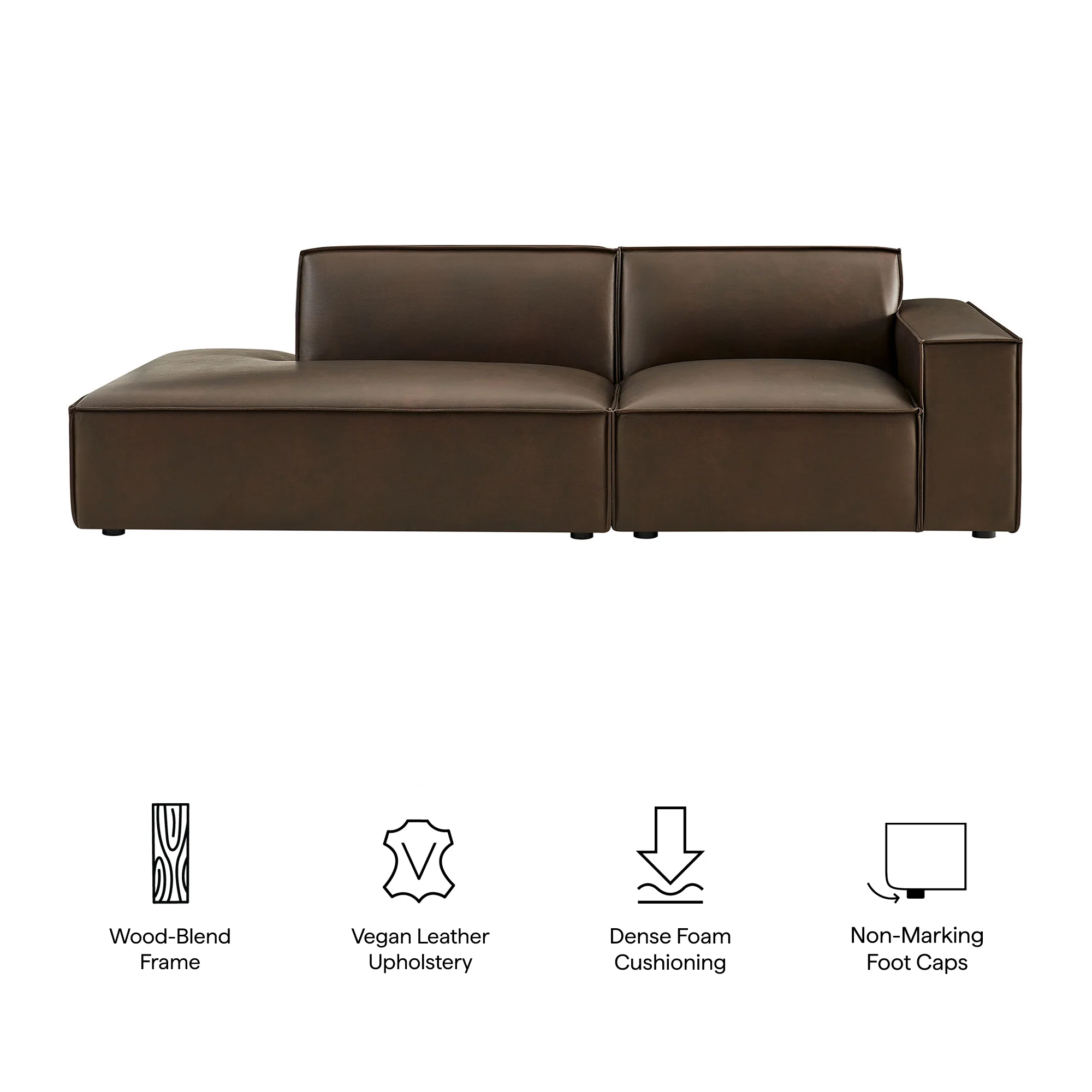 Restore 2-Piece Vegan Leather Modular Loveseat by Modway - Image 7