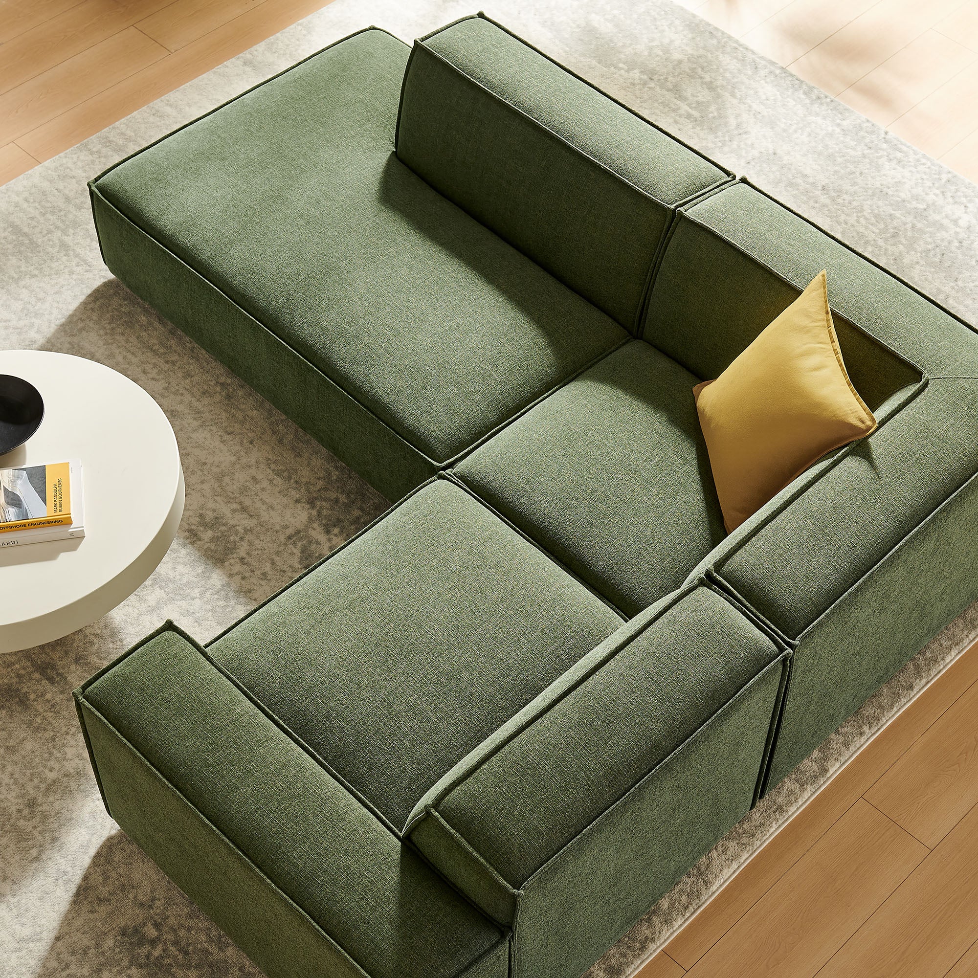 Restore 3-Piece Performance Fabric Upholstered Modular L-Shaped Sectional Sofa by Modway - Image 16