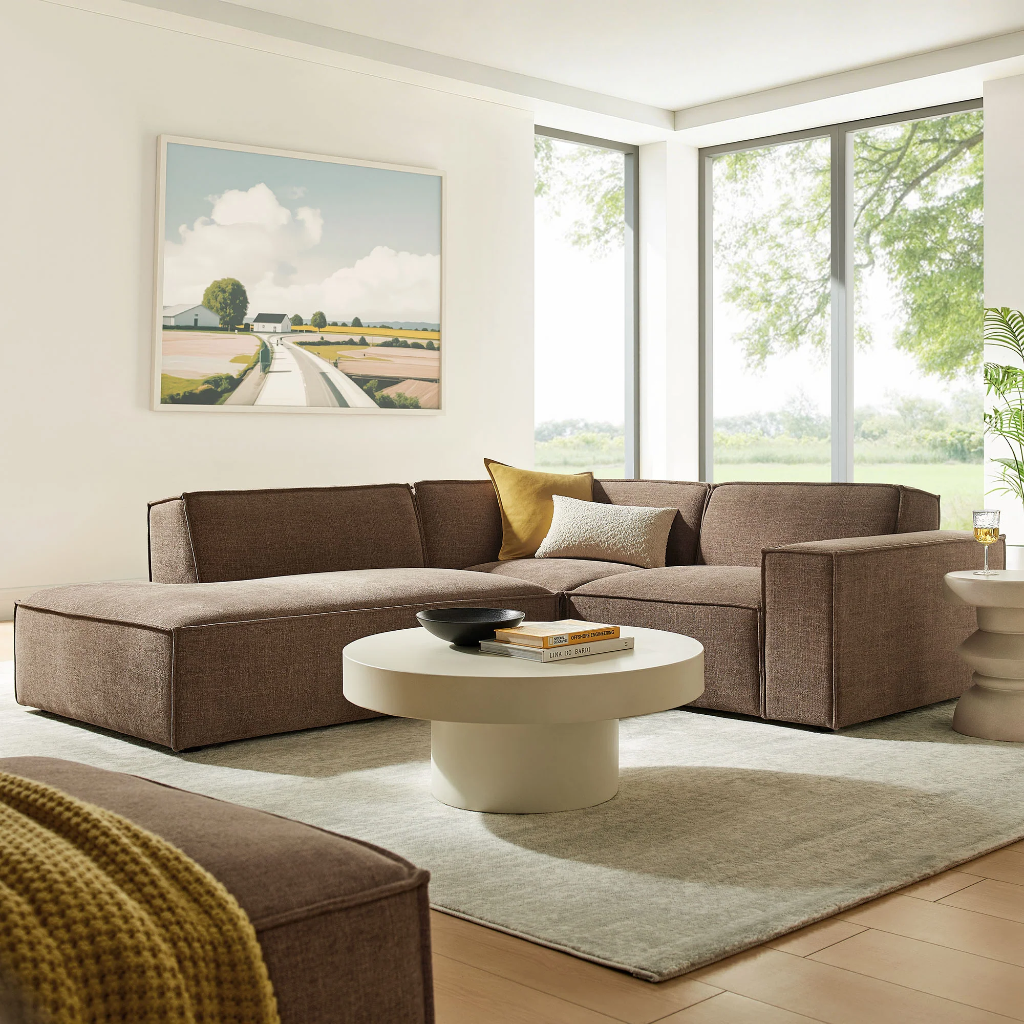 Restore 3-Piece Performance Fabric Upholstered Modular L-Shaped Sectional Sofa by Modway - Image 28