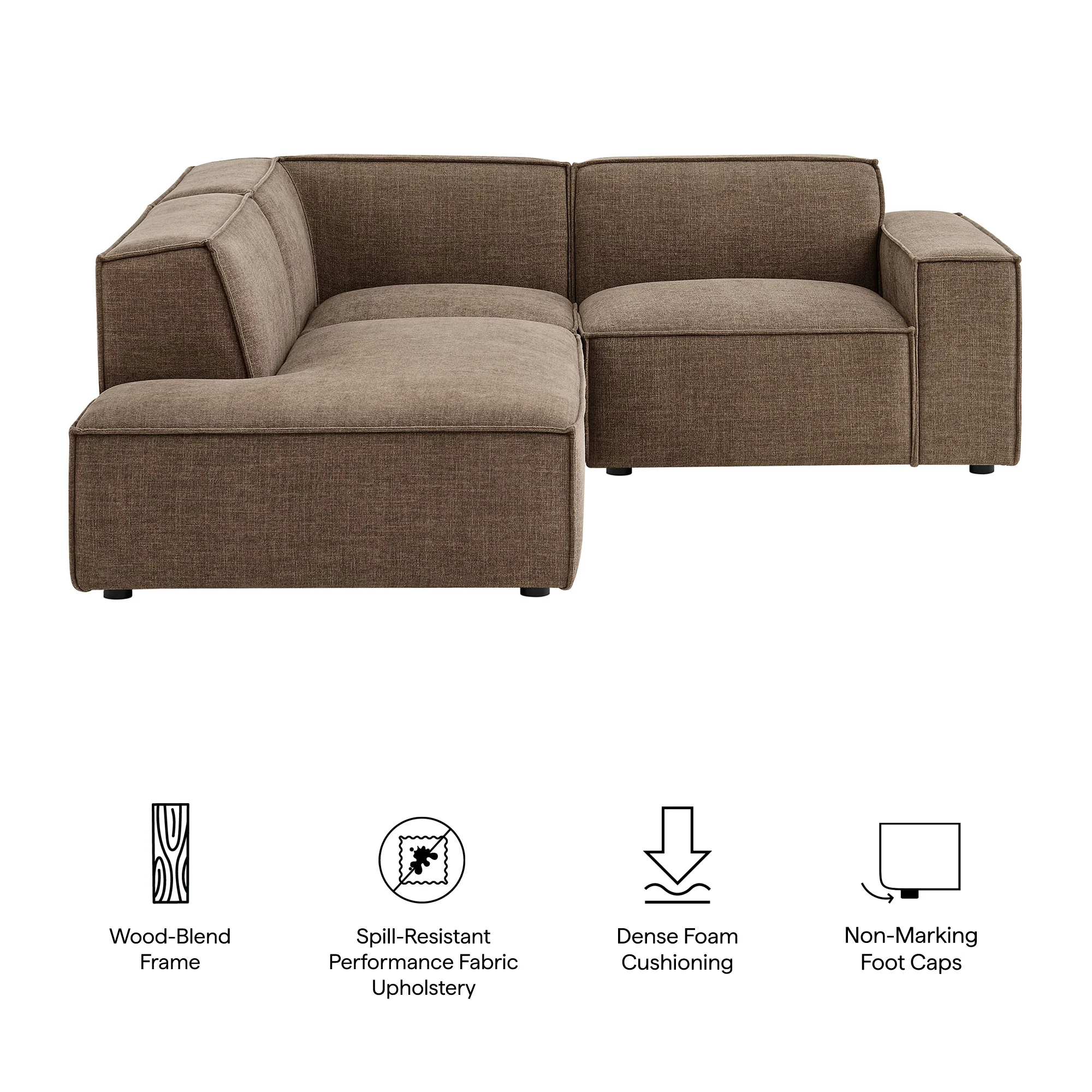 Restore 3-Piece Performance Fabric Upholstered Modular L-Shaped Sectional Sofa by Modway - Image 29