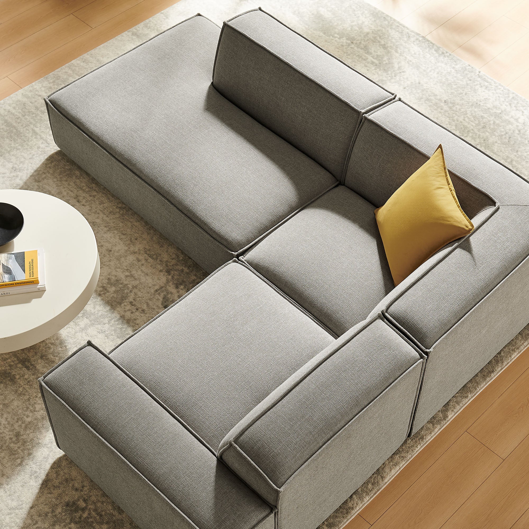 Restore 3-Piece Performance Fabric Upholstered Modular L-Shaped Sectional Sofa by Modway - Image 38