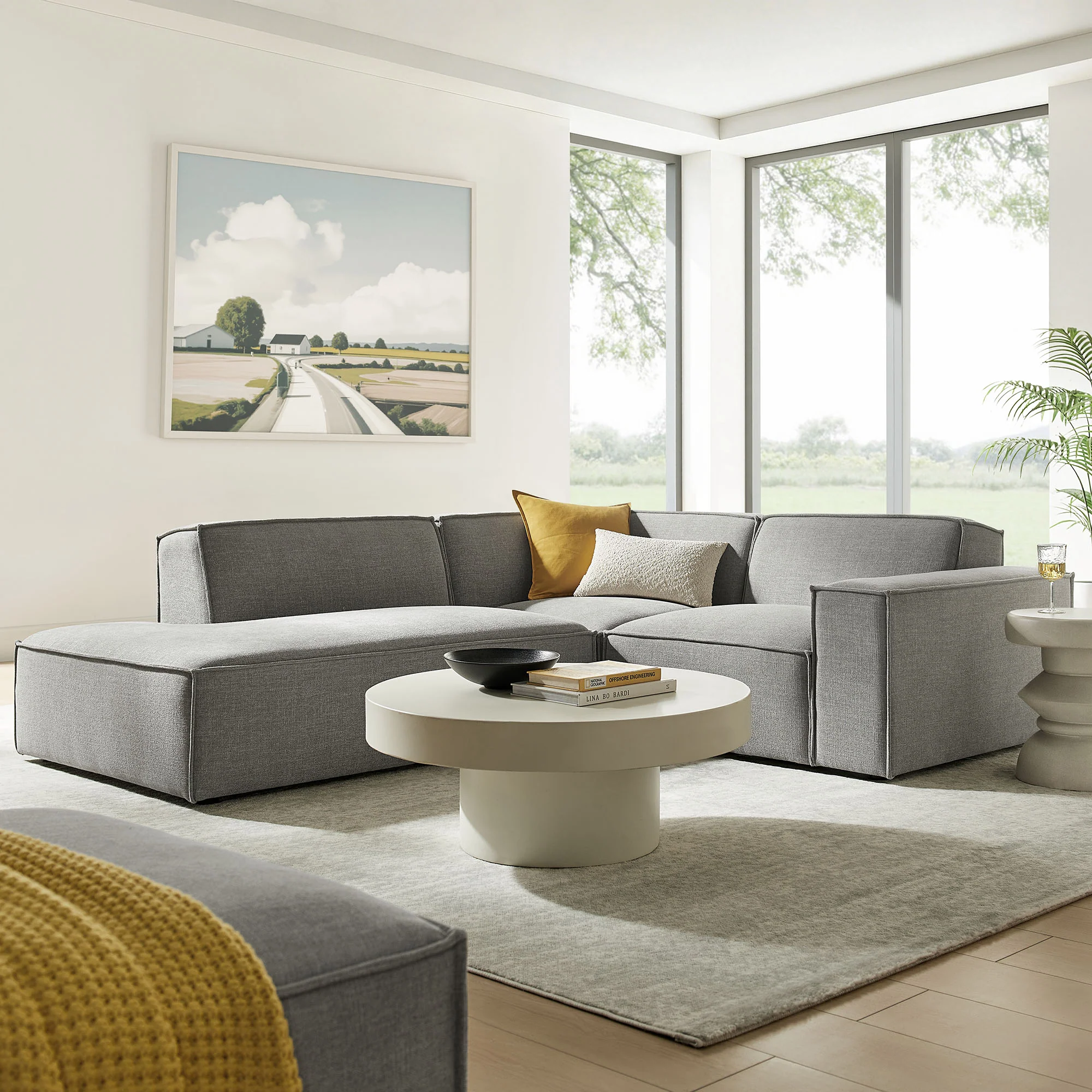 Restore 3-Piece Performance Fabric Upholstered Modular L-Shaped Sectional Sofa by Modway - Image 39