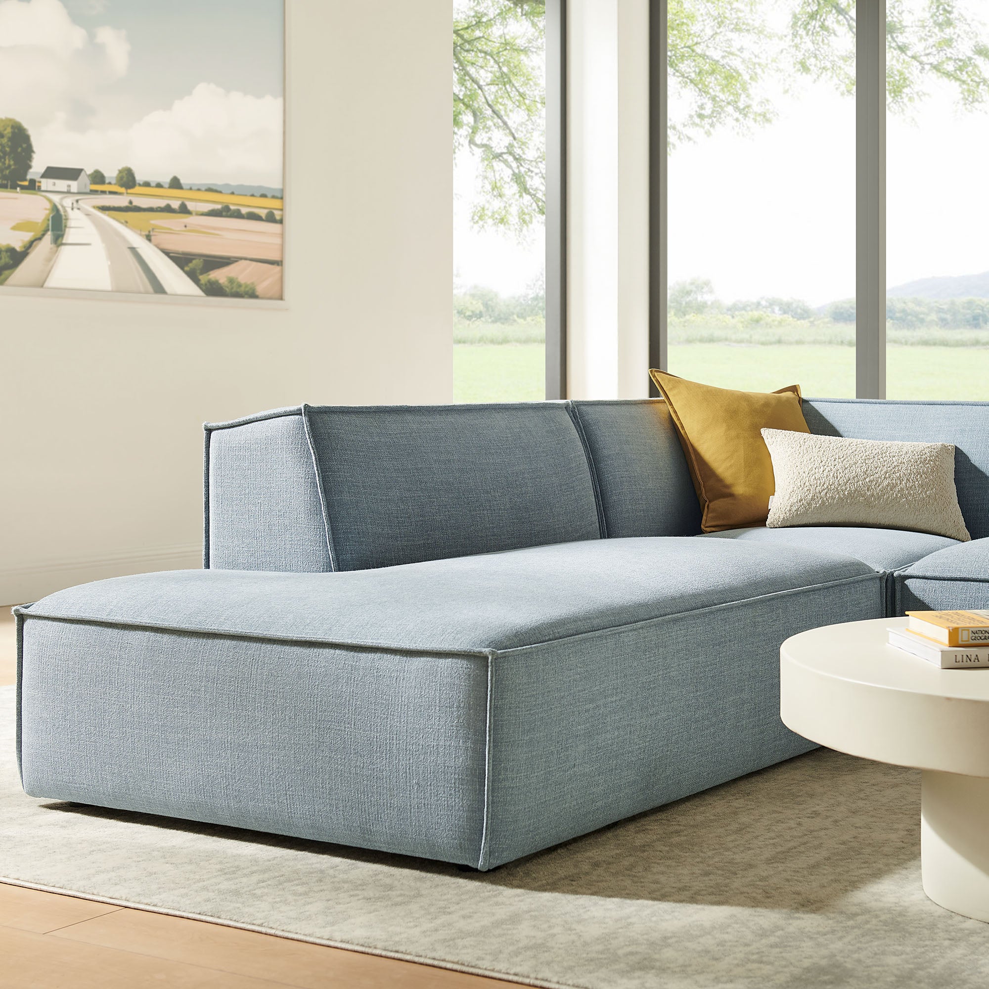 Restore 3-Piece Performance Fabric Upholstered Modular L-Shaped Sectional Sofa by Modway - Image 48